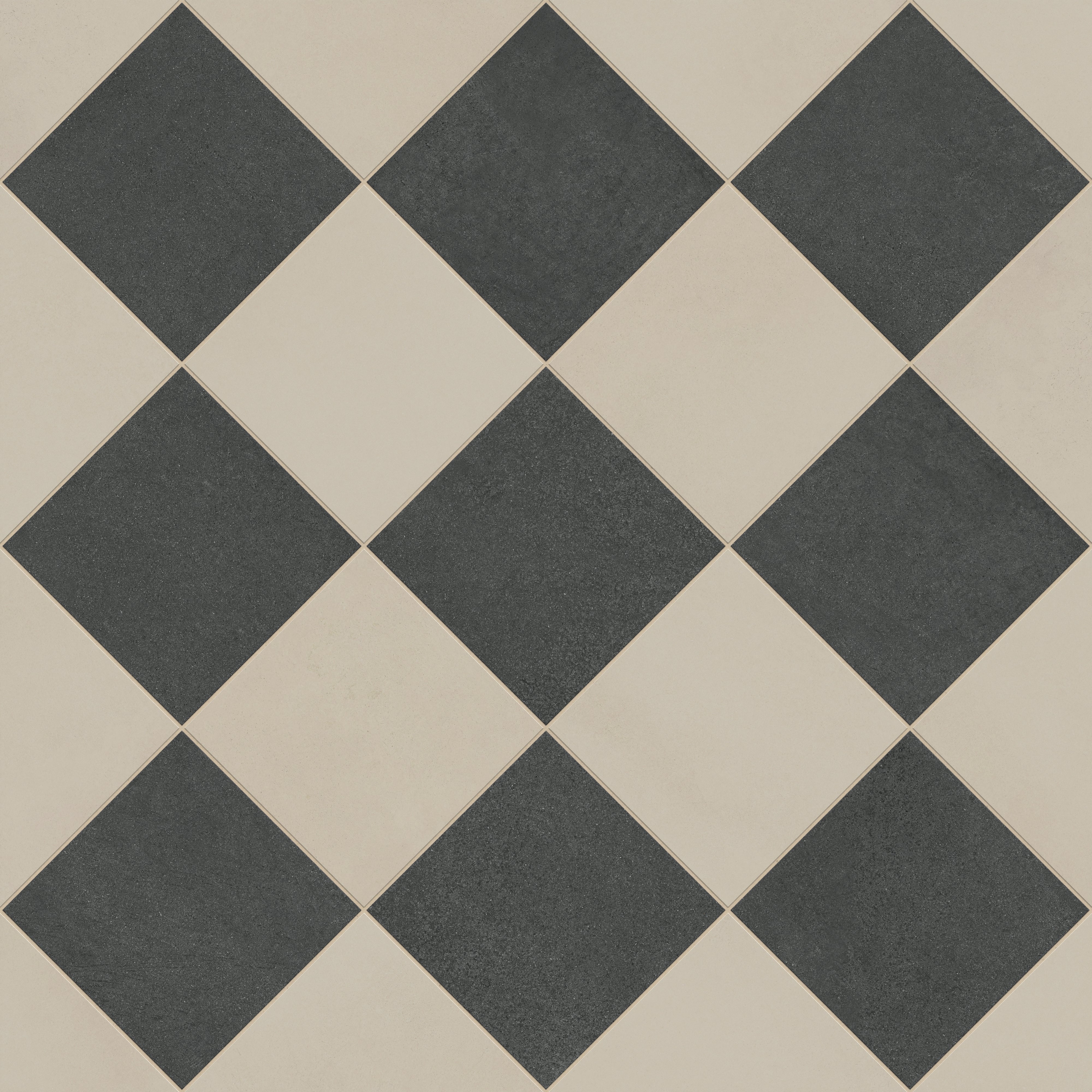 Palmer 12x12 Checkerboard Matte Porcelain Tile in Natural and Nero