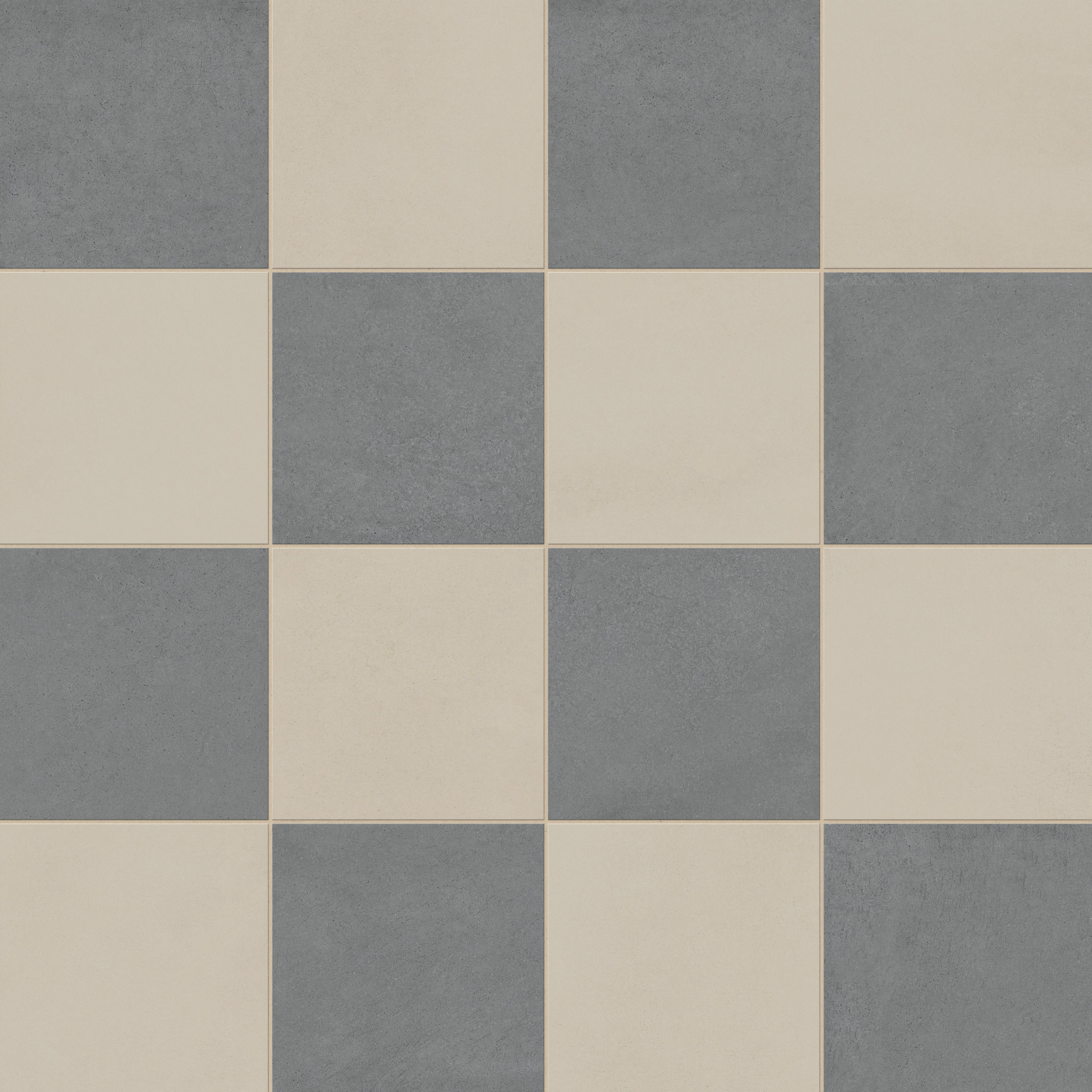 Palmer 12x12 Checkerboard Matte Porcelain Tile in Natural and Grey