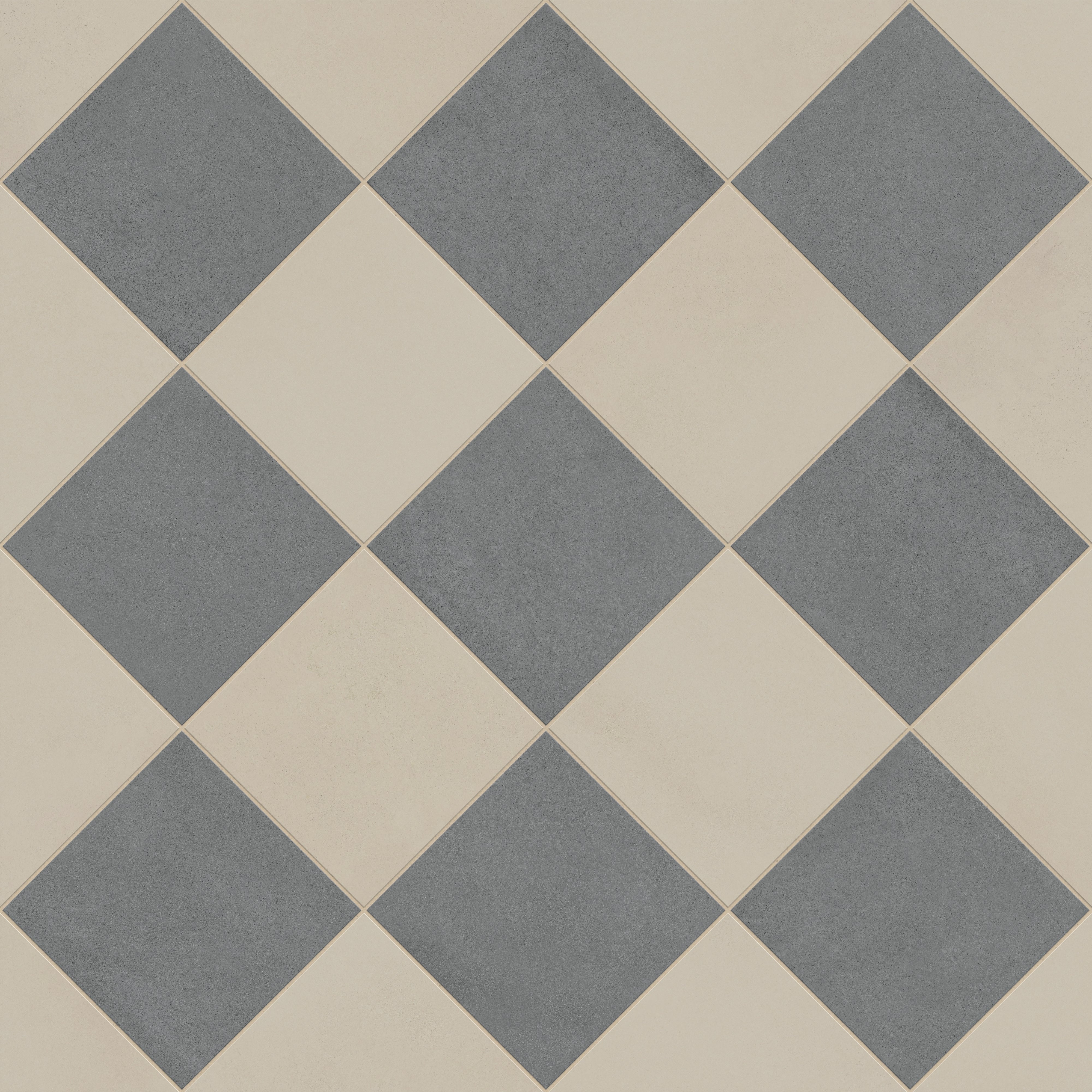 Palmer 12x12 Checkerboard Matte Porcelain Tile in Natural and Grey