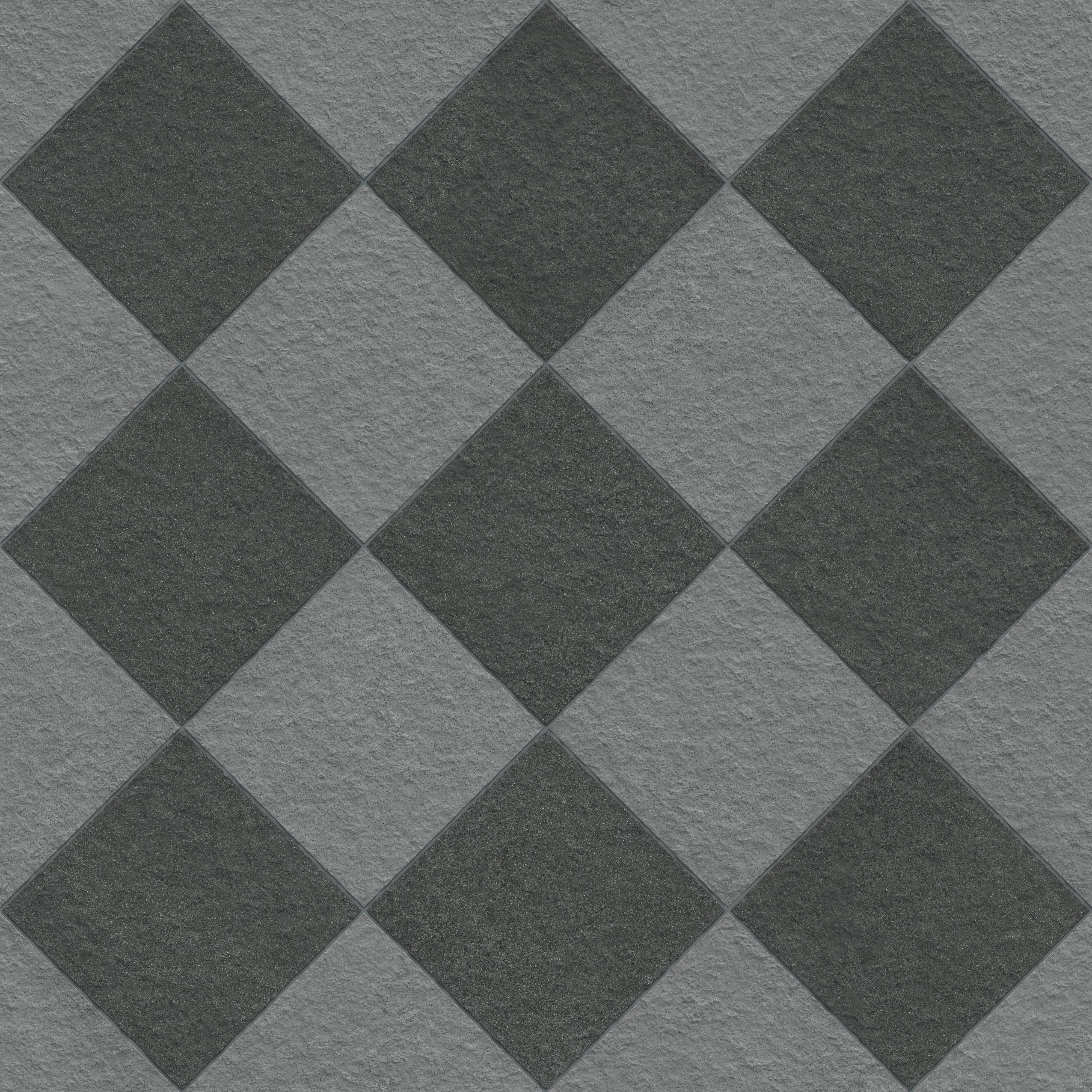 Palmer 12x12 Checkerboard Raw Porcelain Tile in Grey and Nero