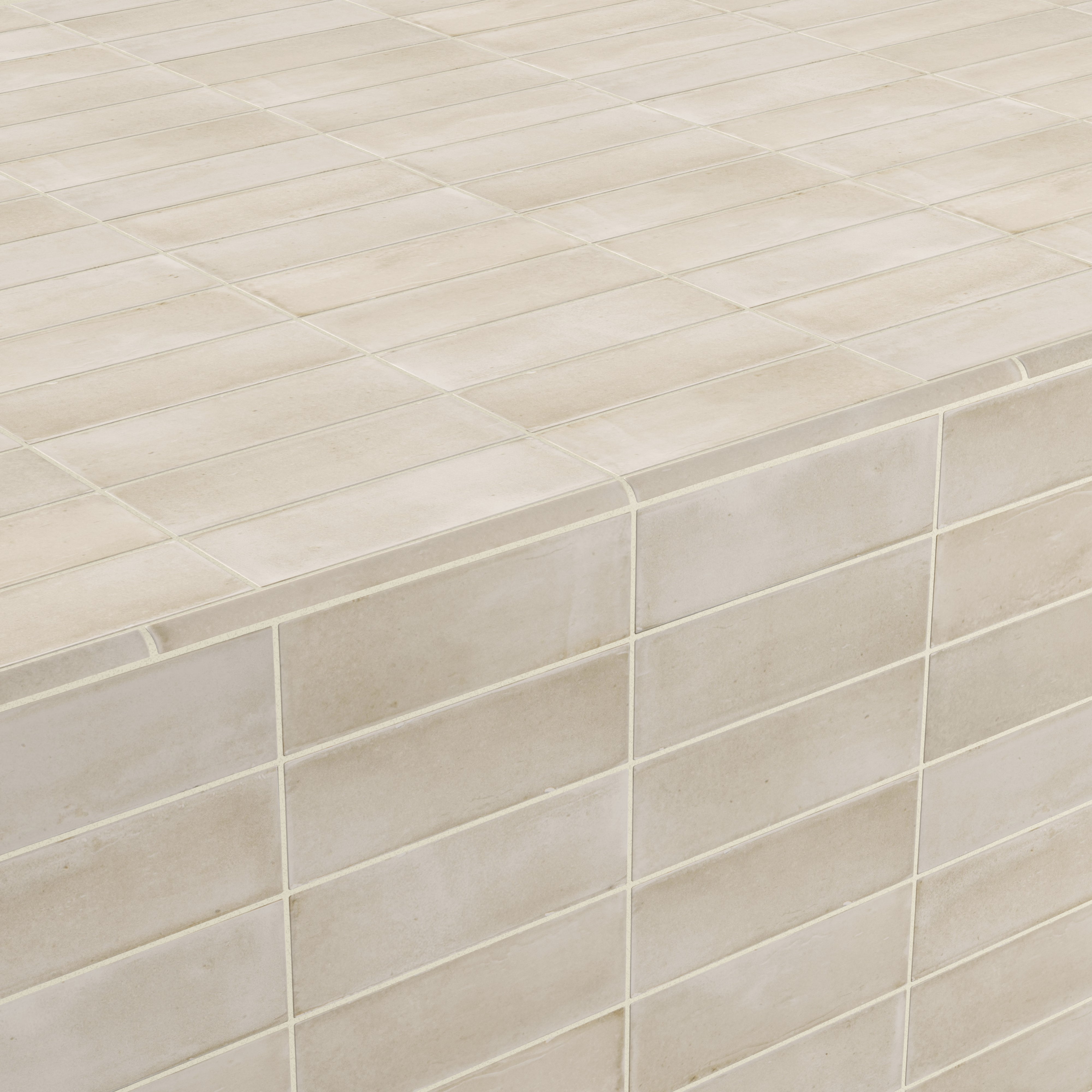 Natasha 0.5x8 Jolly Matte Porcelain Tile in Bone