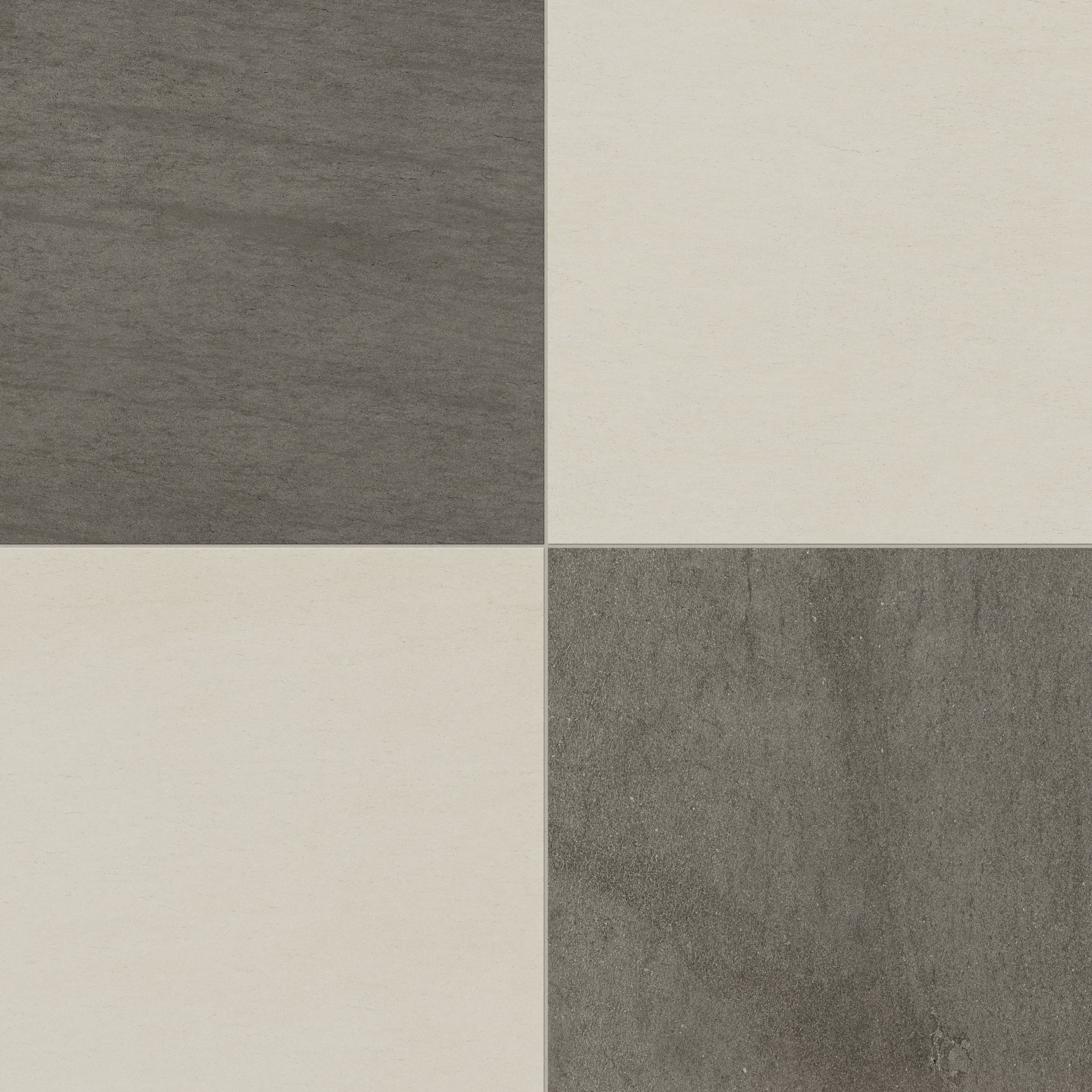 Brody 24x24 Checkerboard Matte Porcelain Tile in Sand and Smoke