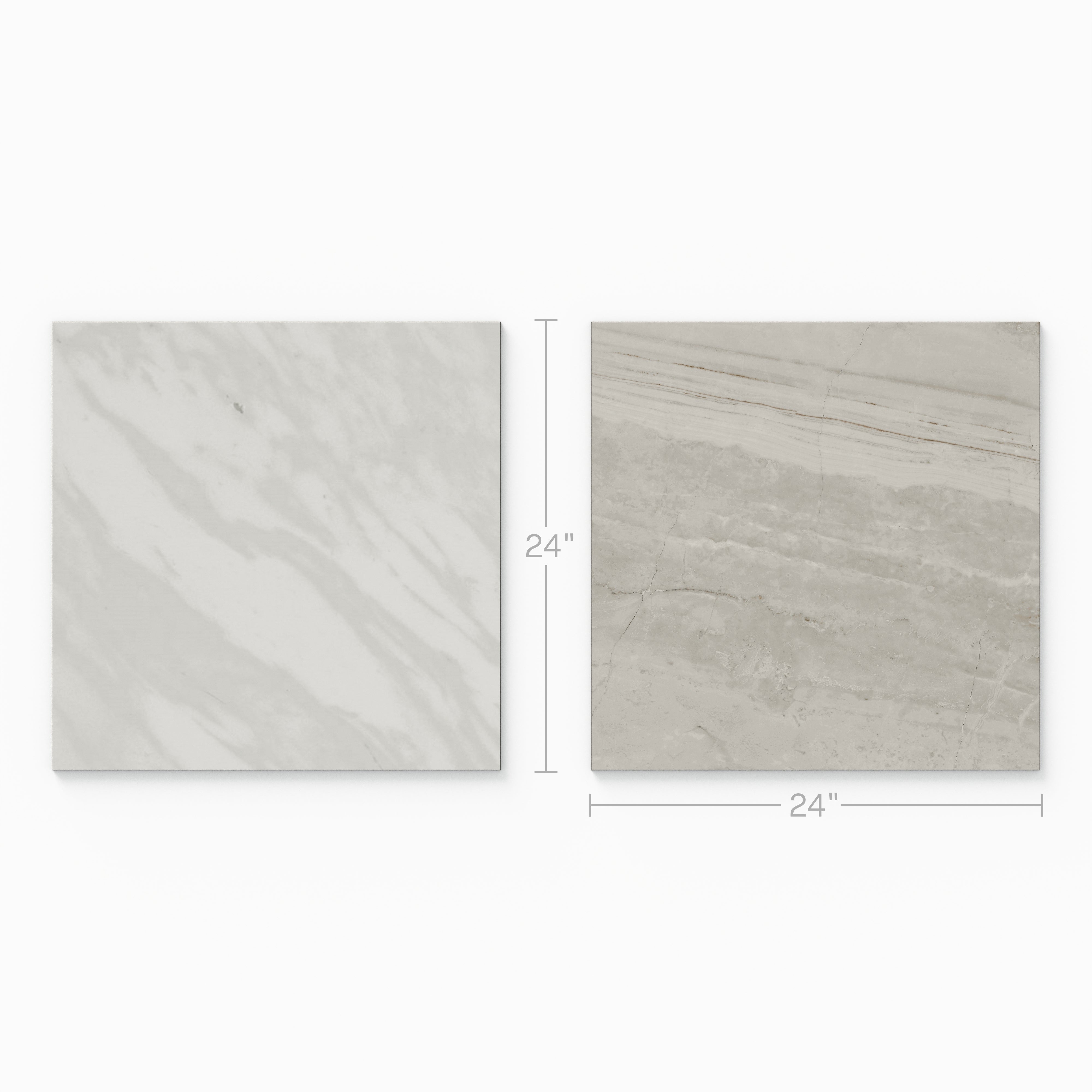 Blair 24x24 Checkerboard Polished Porcelain Tile in Volakas White and Oniciata Beige