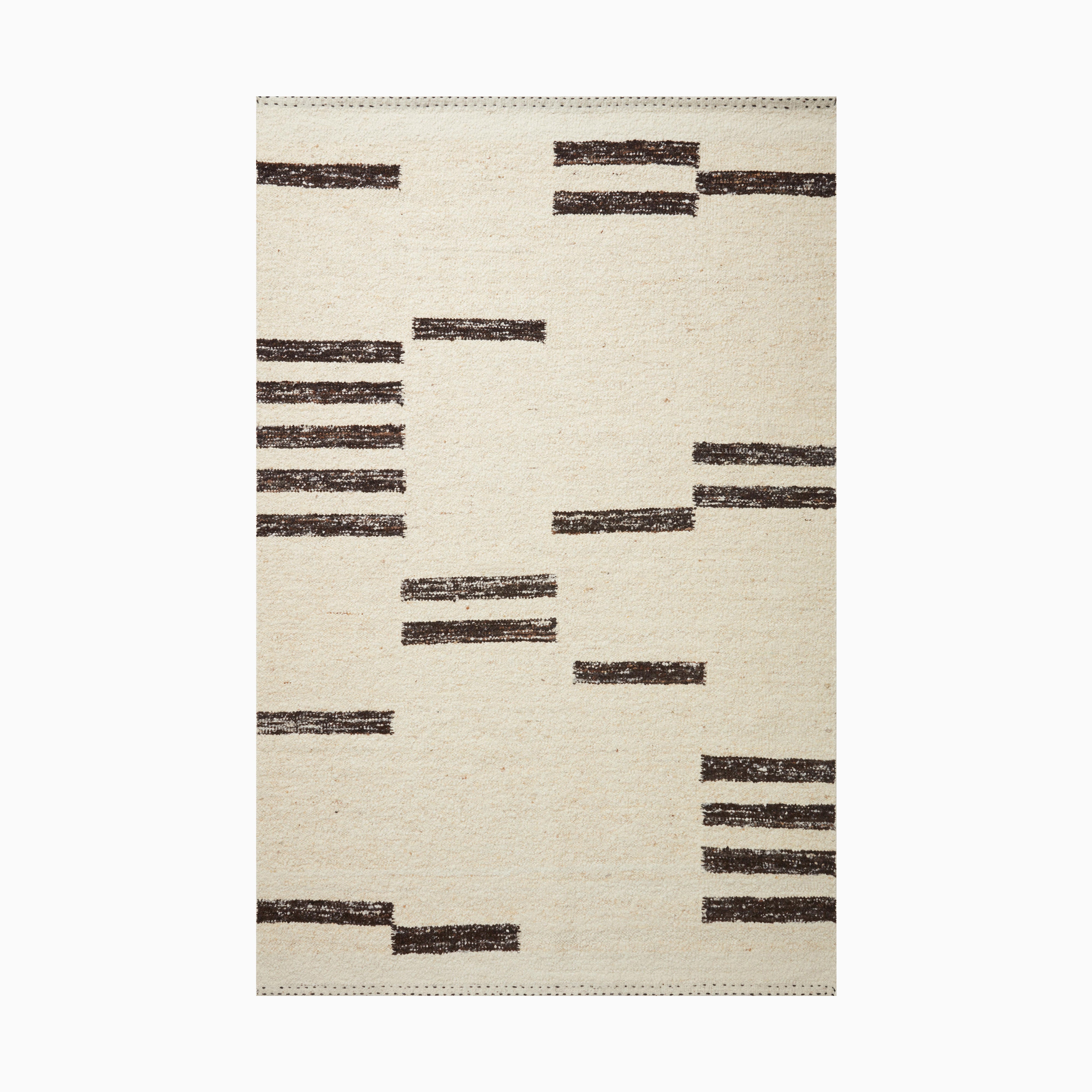 Bowie Wool Blend Rug in Oat / Espresso