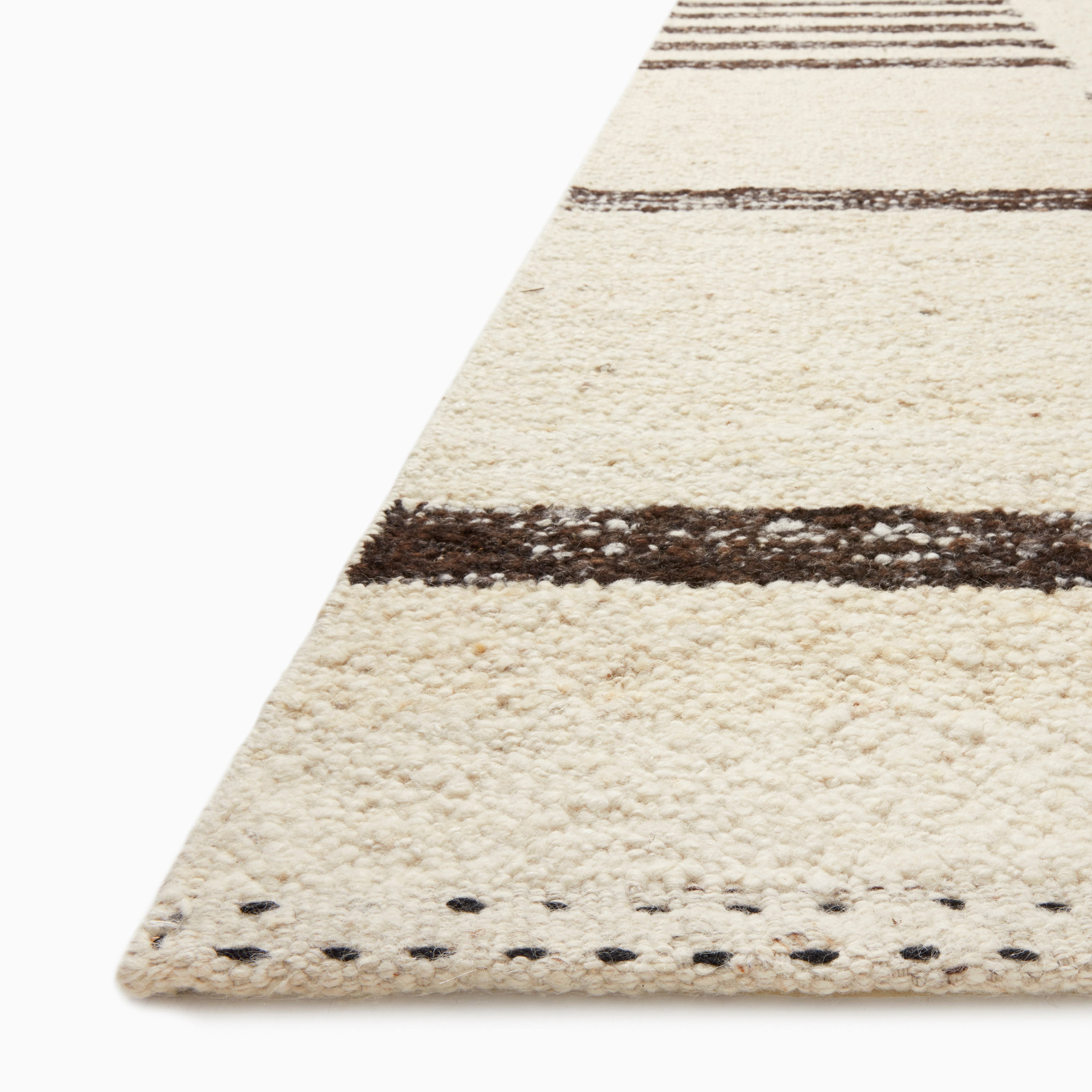 Bowie Wool Blend Rug in Oat / Espresso