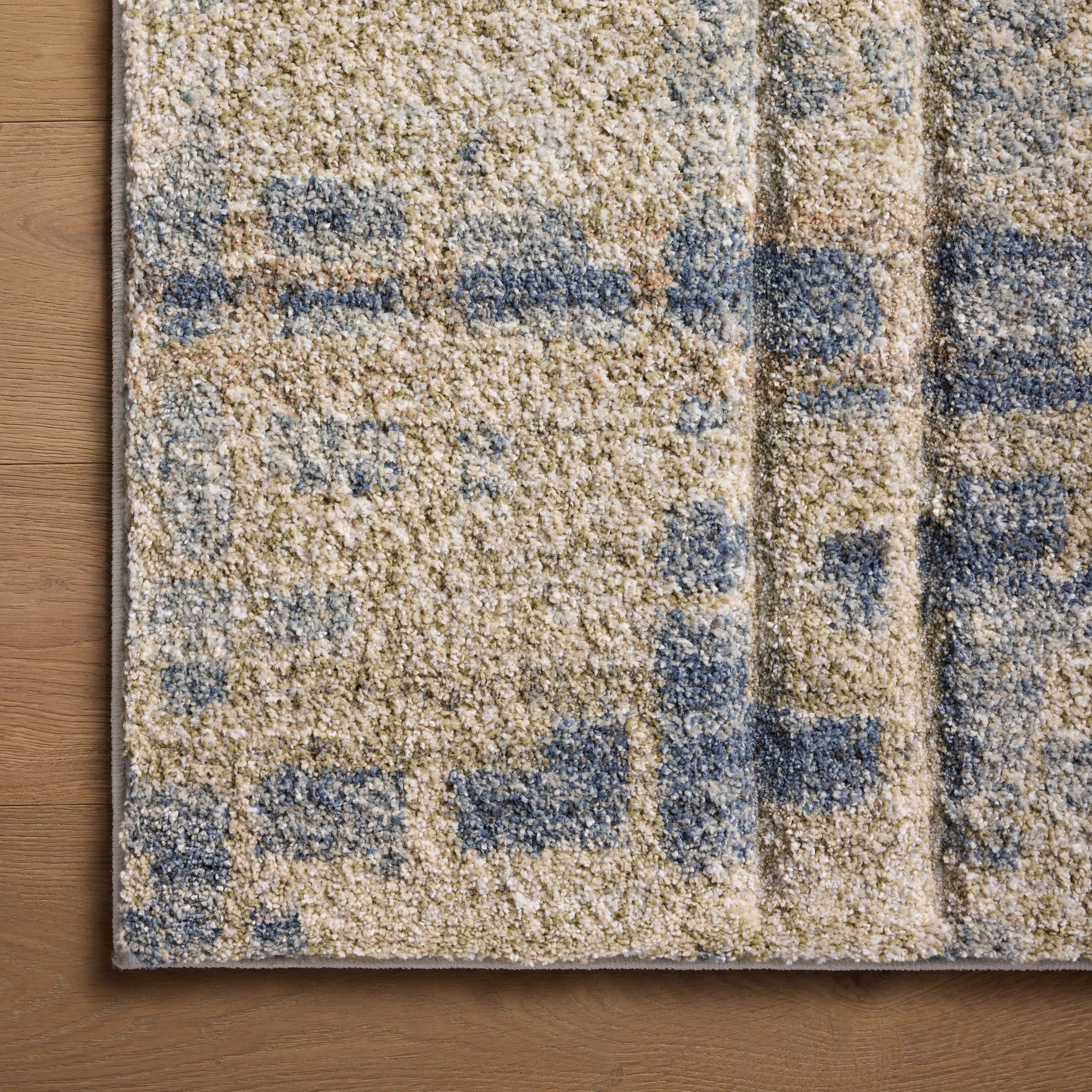 Broderick Polypropylene Pile Rug in Denim / Olive