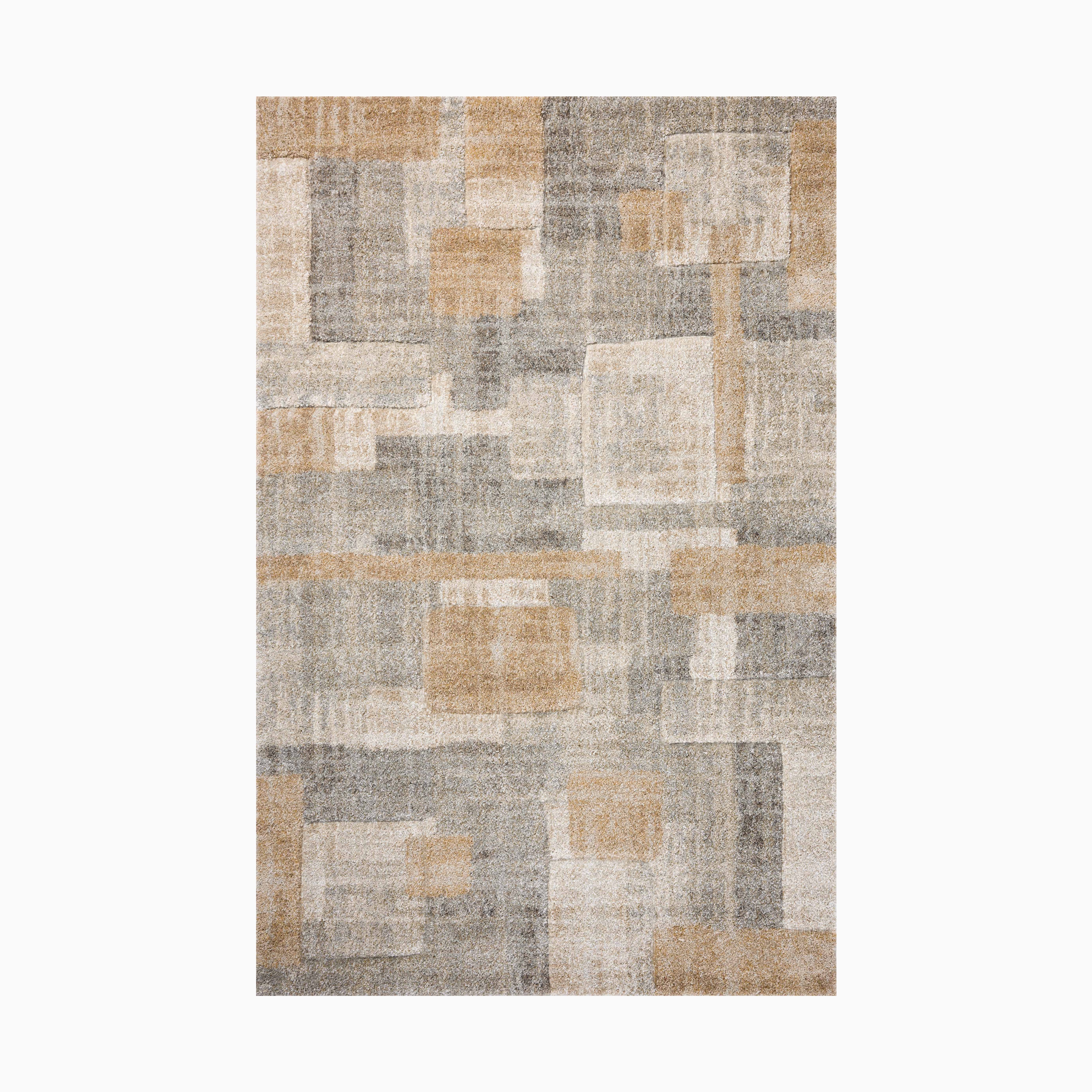 Broderick Polypropylene Pile Rug in Smoke / Terracotta