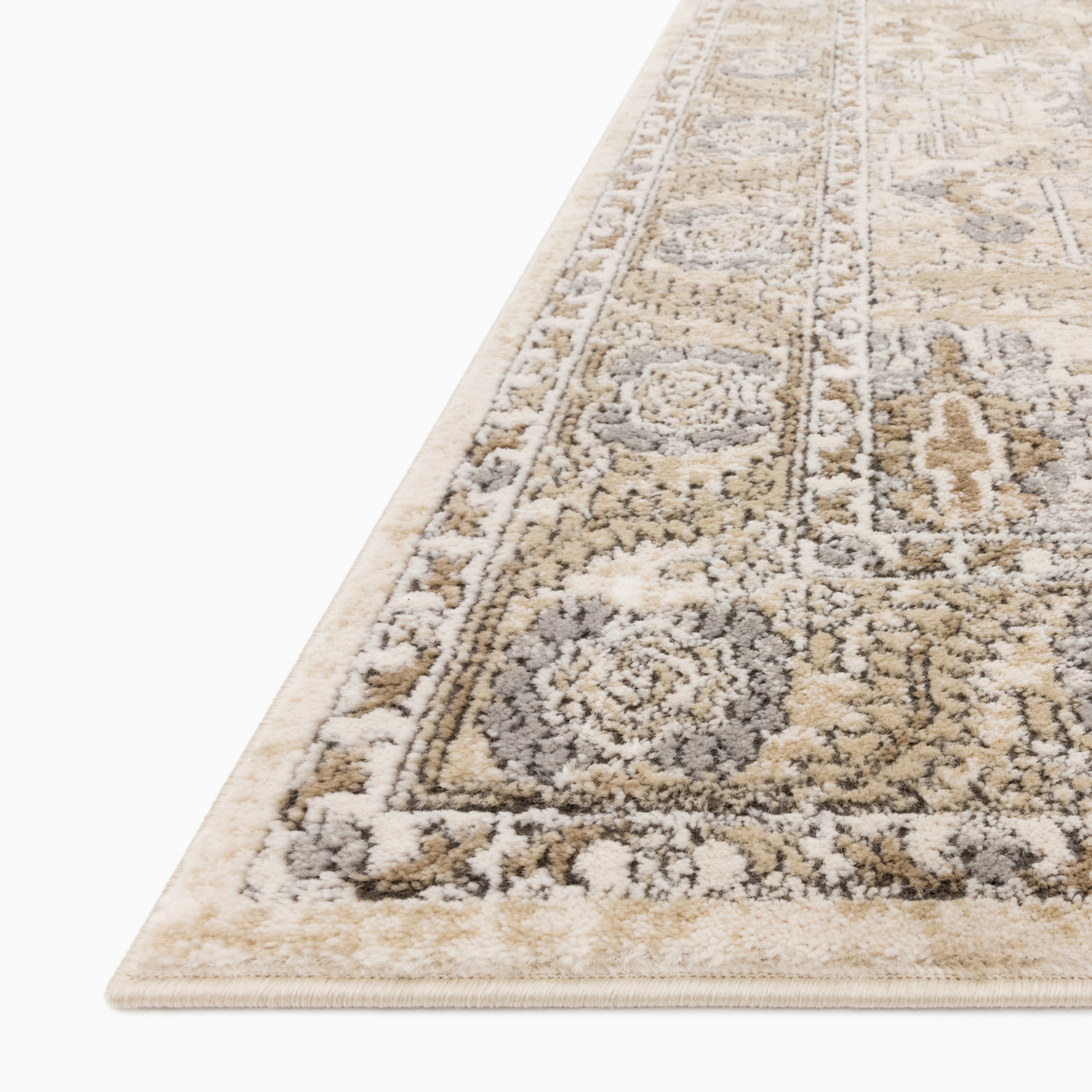 Charlise Polypropylene & Polyester Pile Rug in Cream / Fog