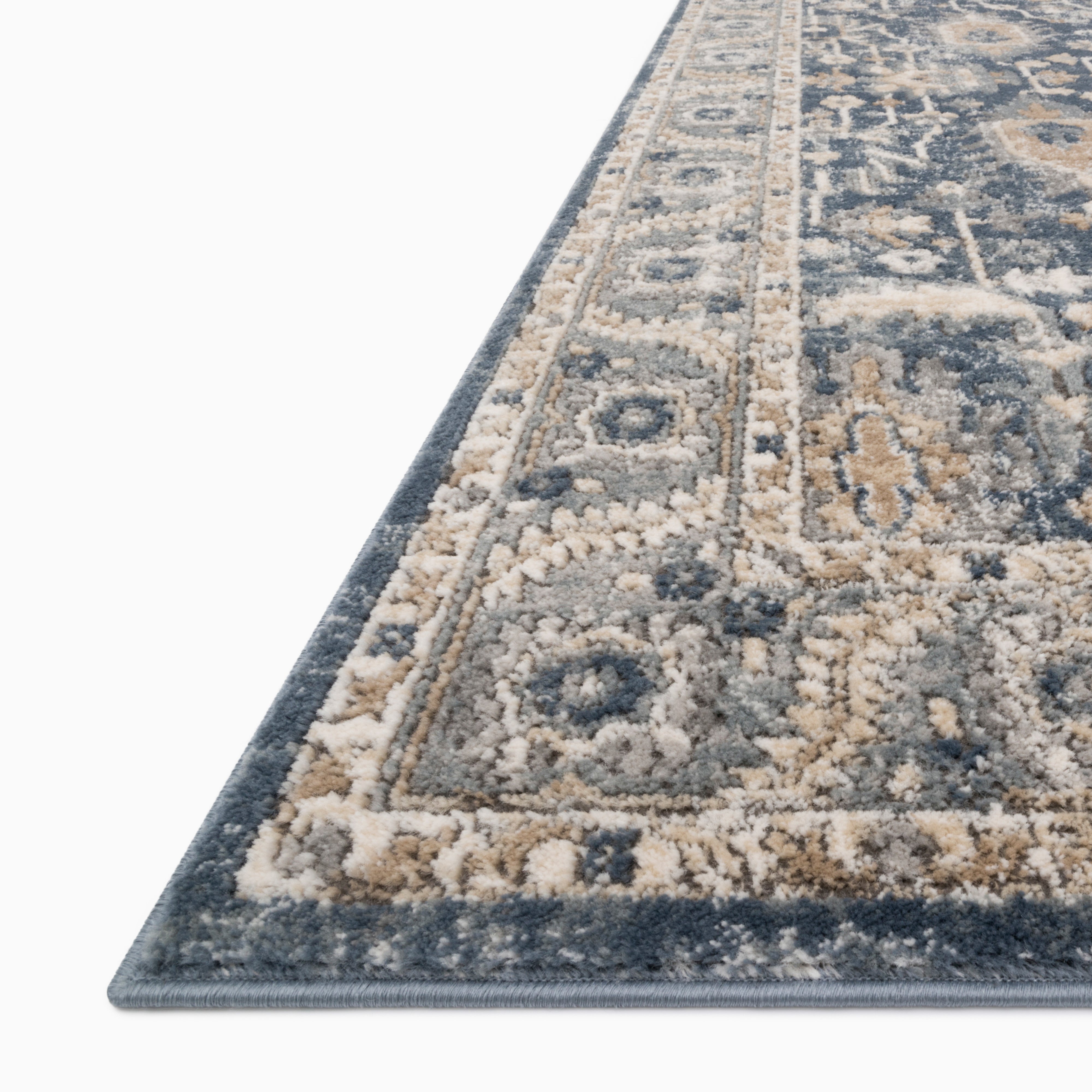 Charlise Polypropylene & Polyester Pile Rug in Indigo / Dune