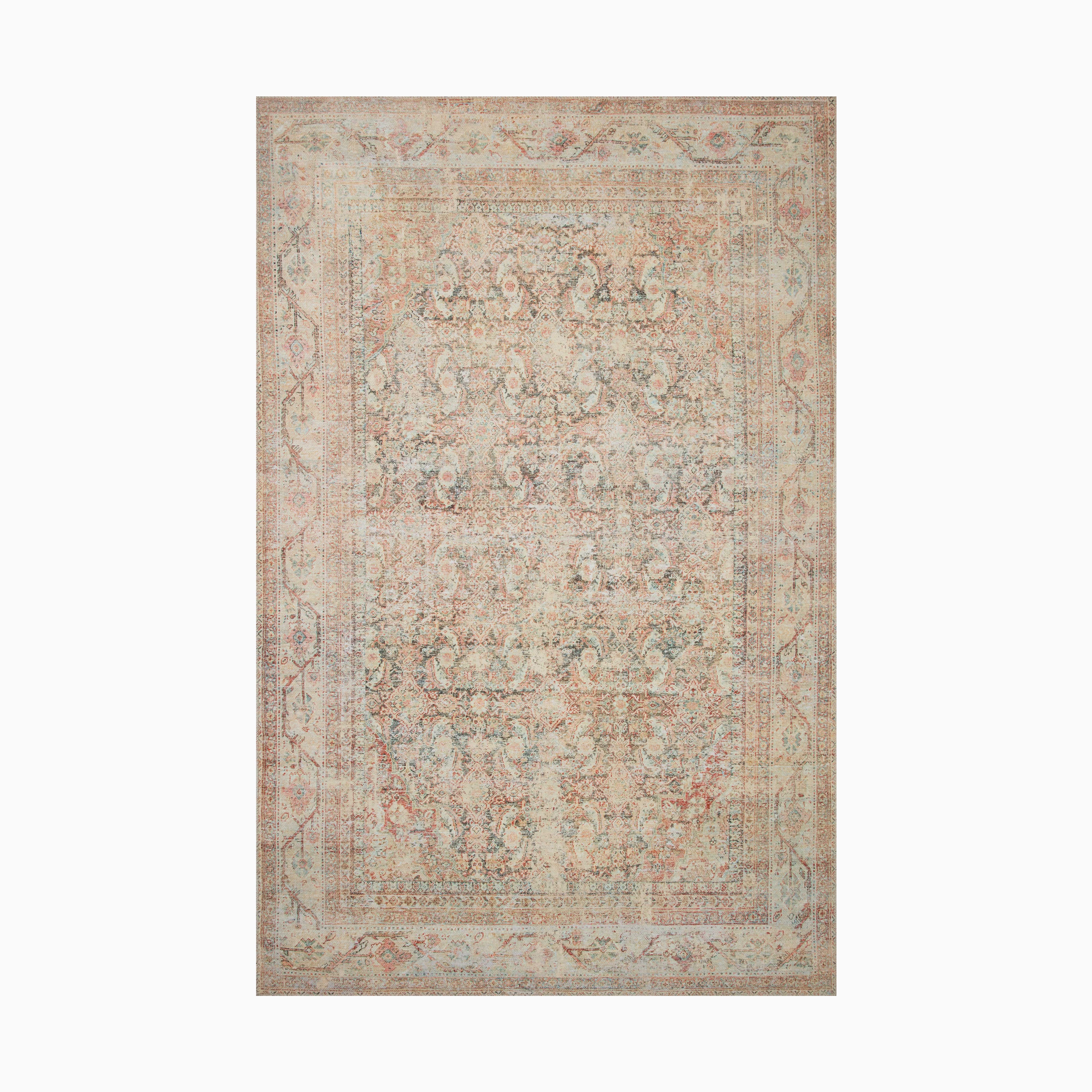 Georgette Polyester Pile Rug in Sand / Peach