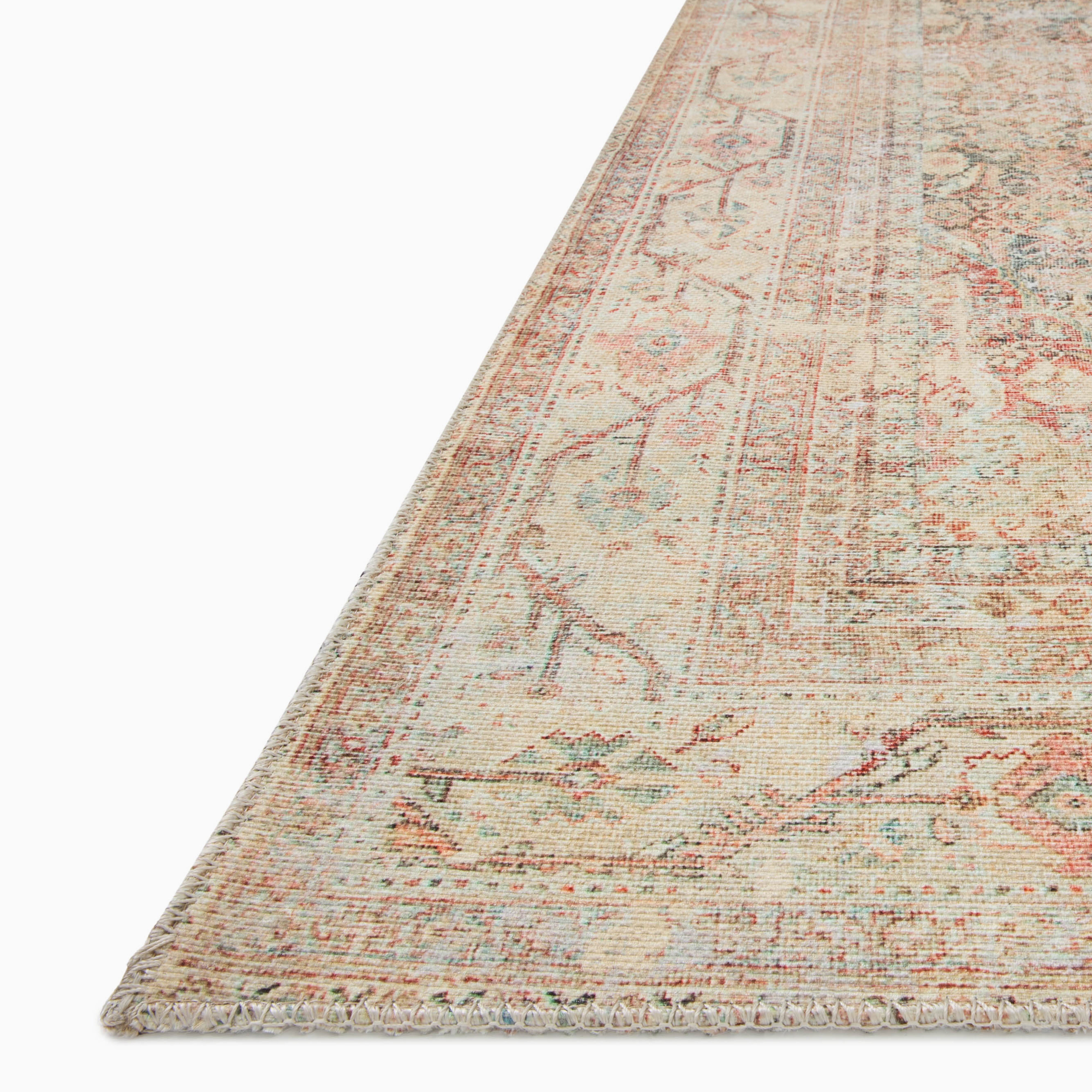 Georgette Polyester Pile Rug in Sand / Peach