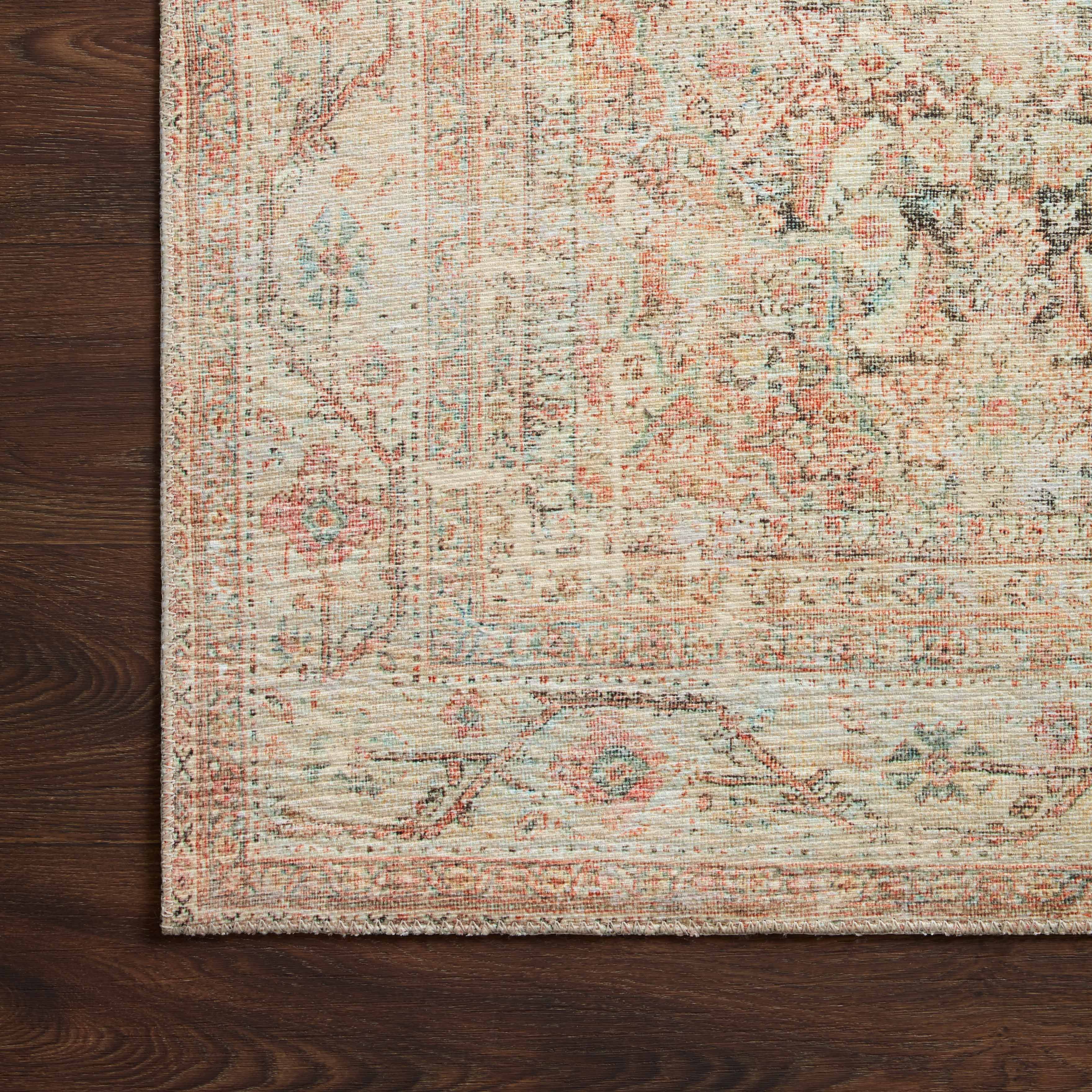 Georgette Polyester Pile Rug in Sand / Peach