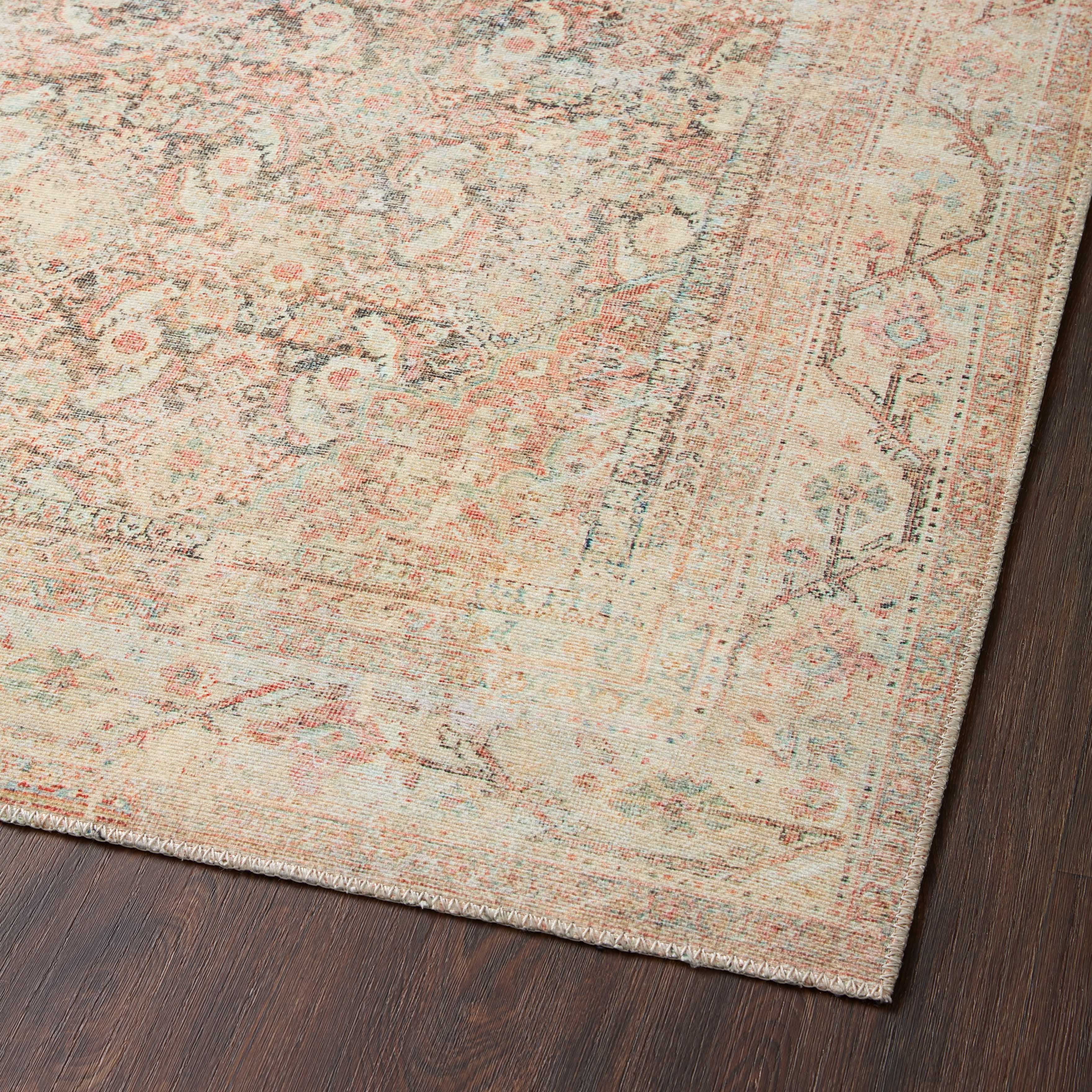 Georgette Polyester Pile Rug in Sand / Peach