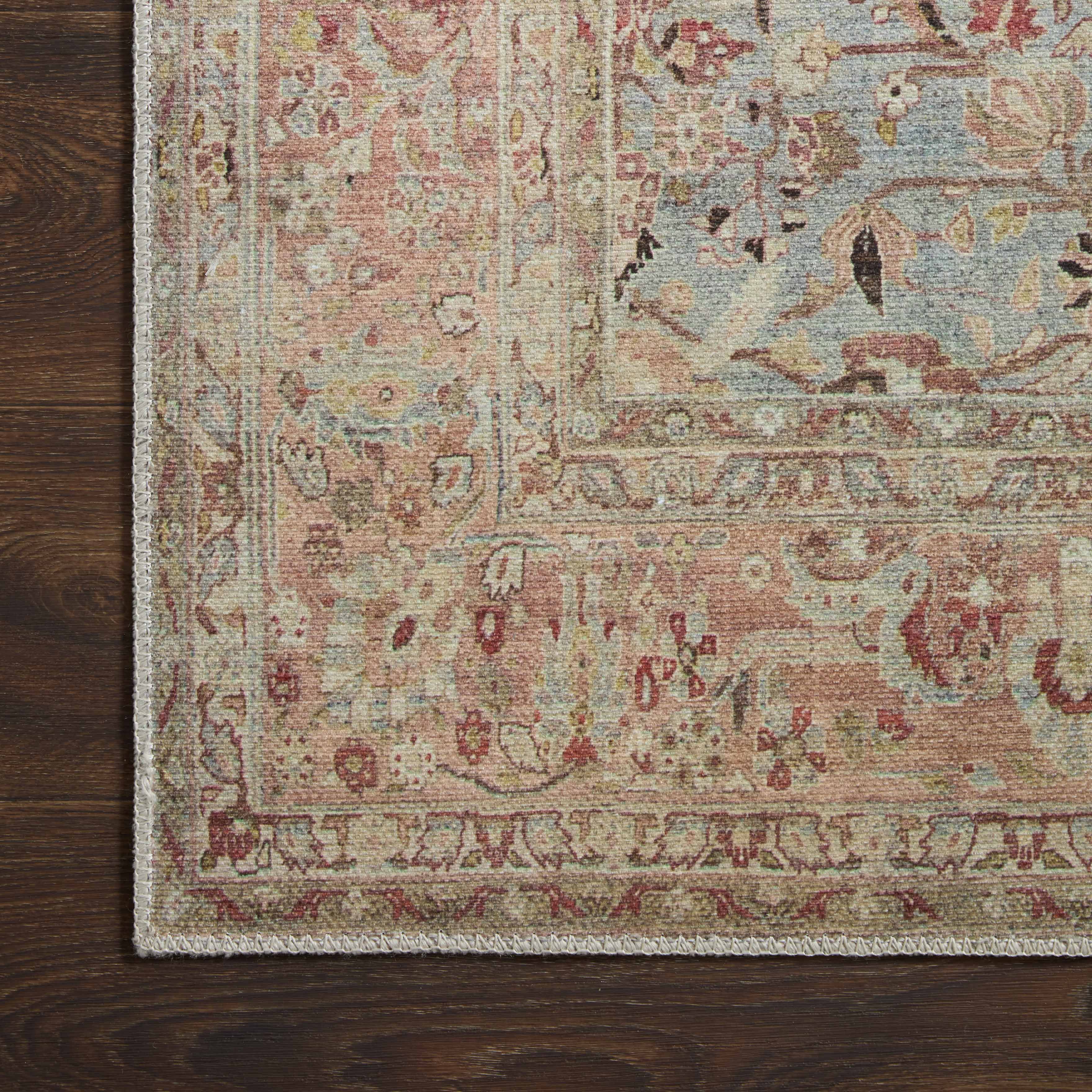 Georgette Polyester Pile Rug in Sky / Blush