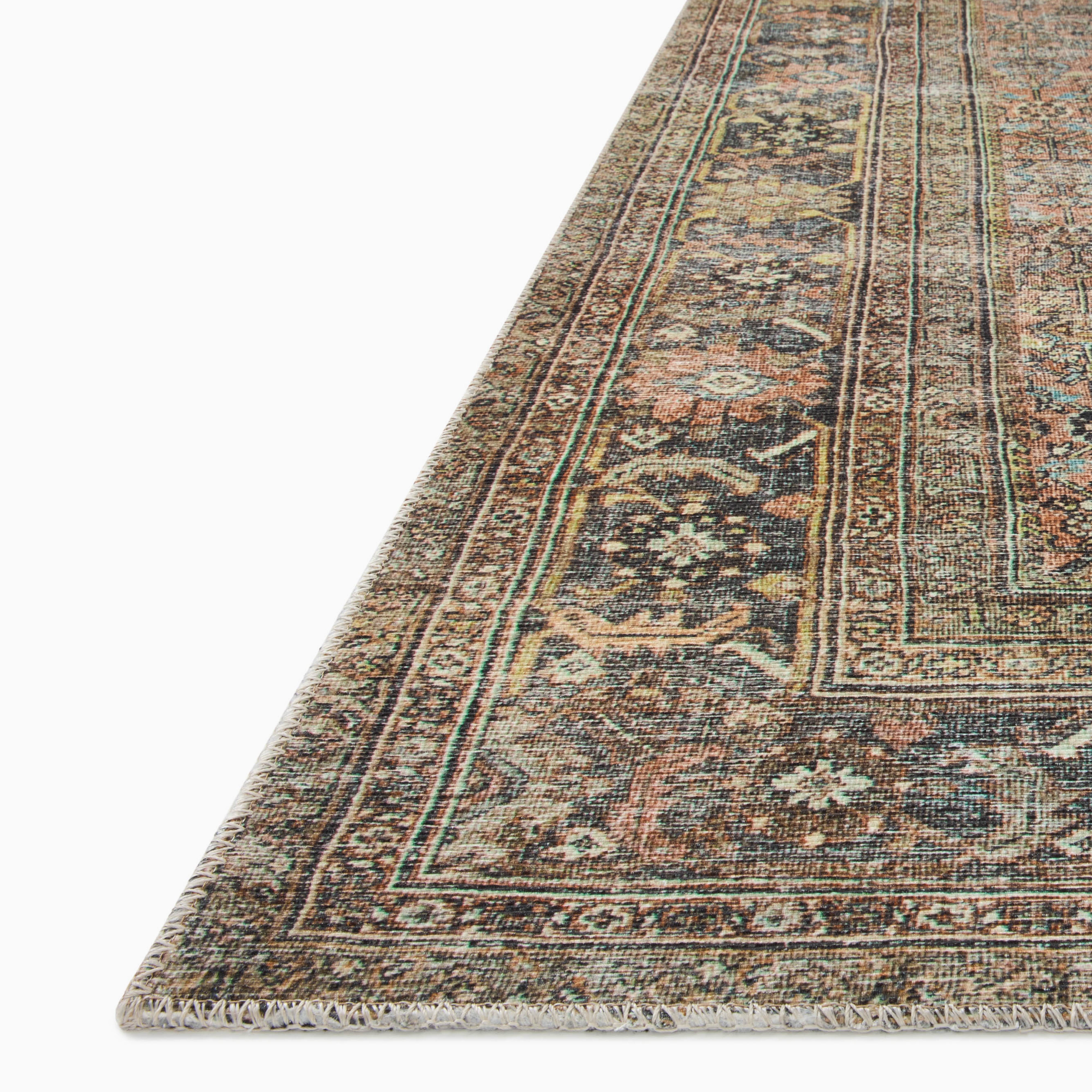 Georgette Polyester Pile Rug in Spice / Indigo