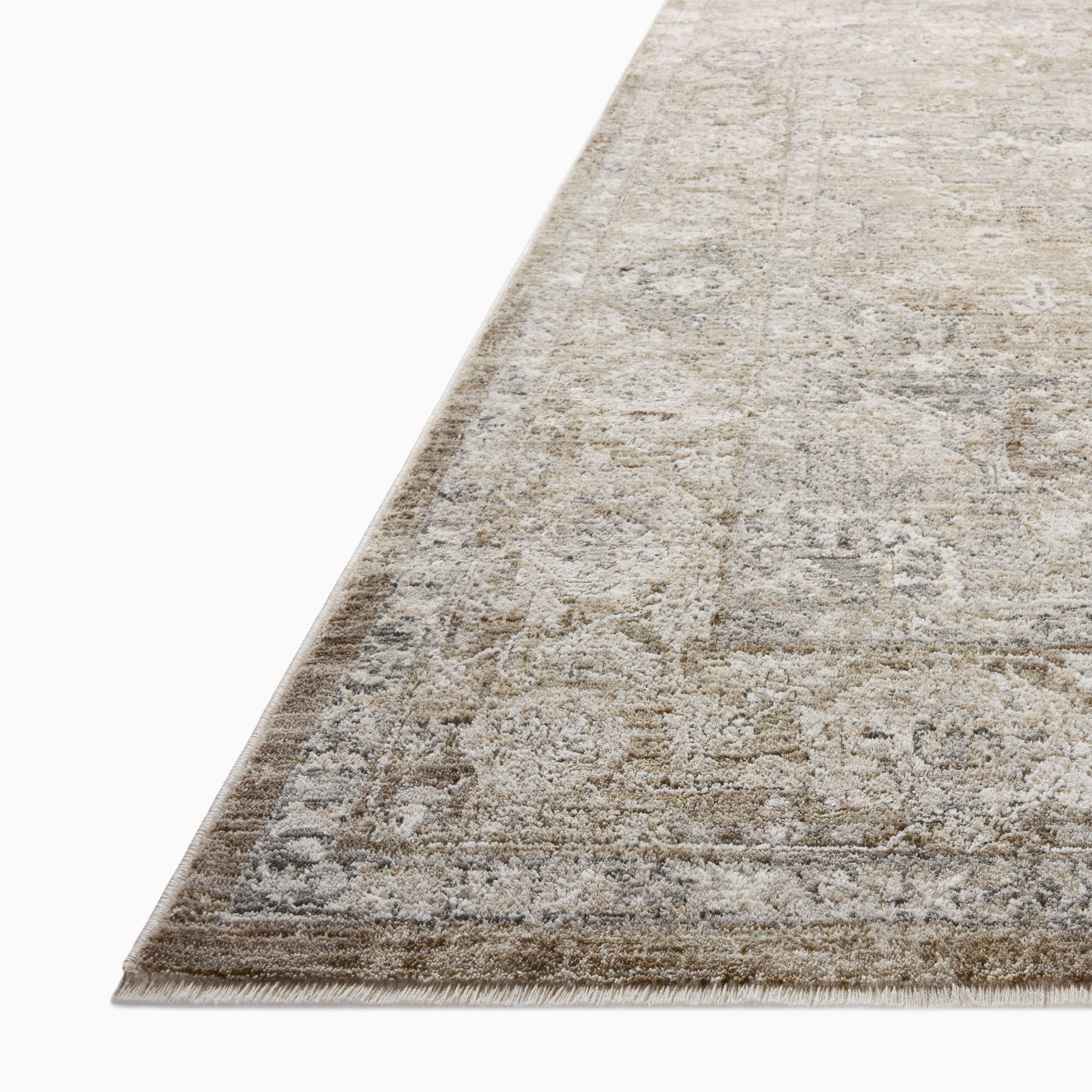 Haverford Polyester Pile Rug in Ecru / Mist