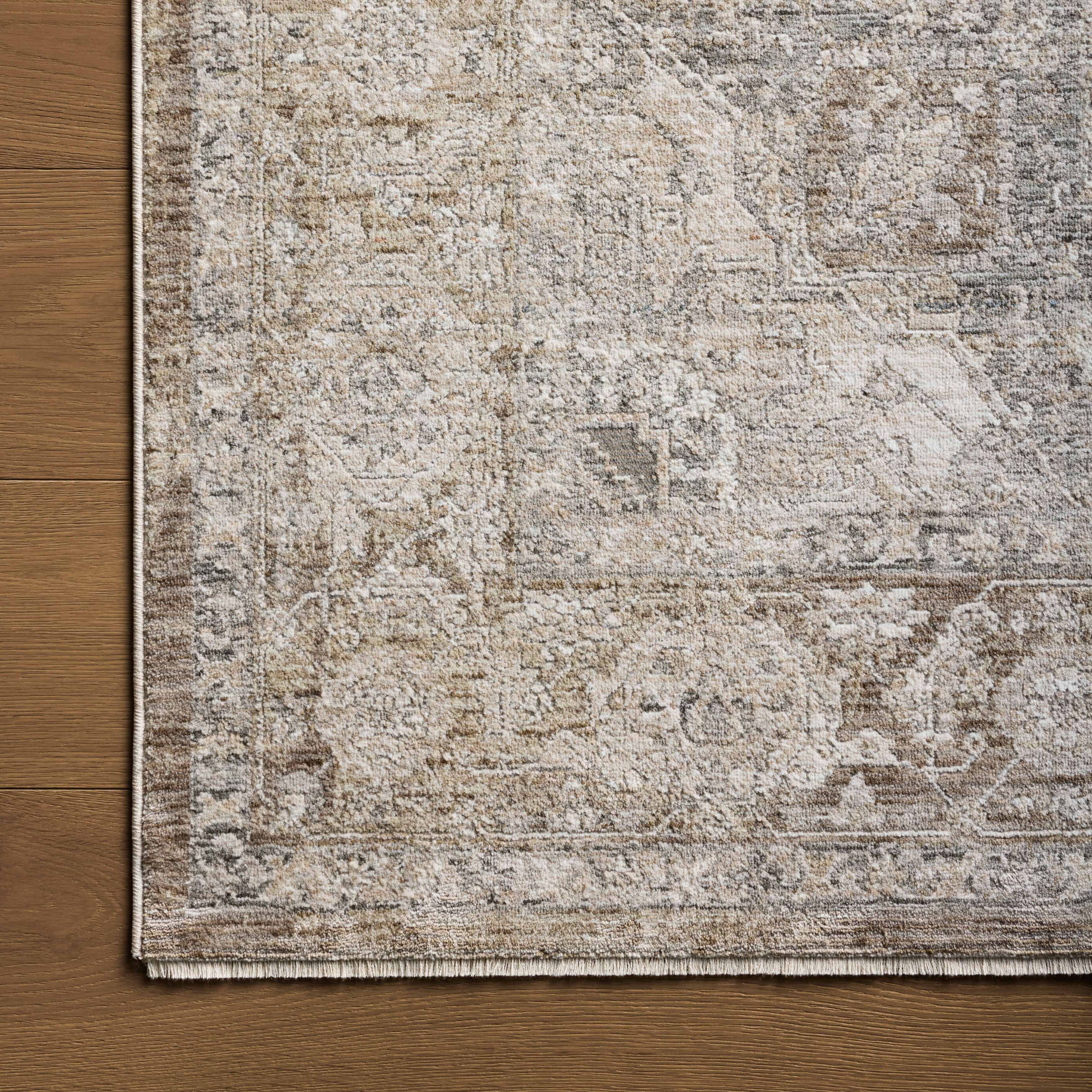 Haverford Polyester Pile Rug in Ecru / Mist