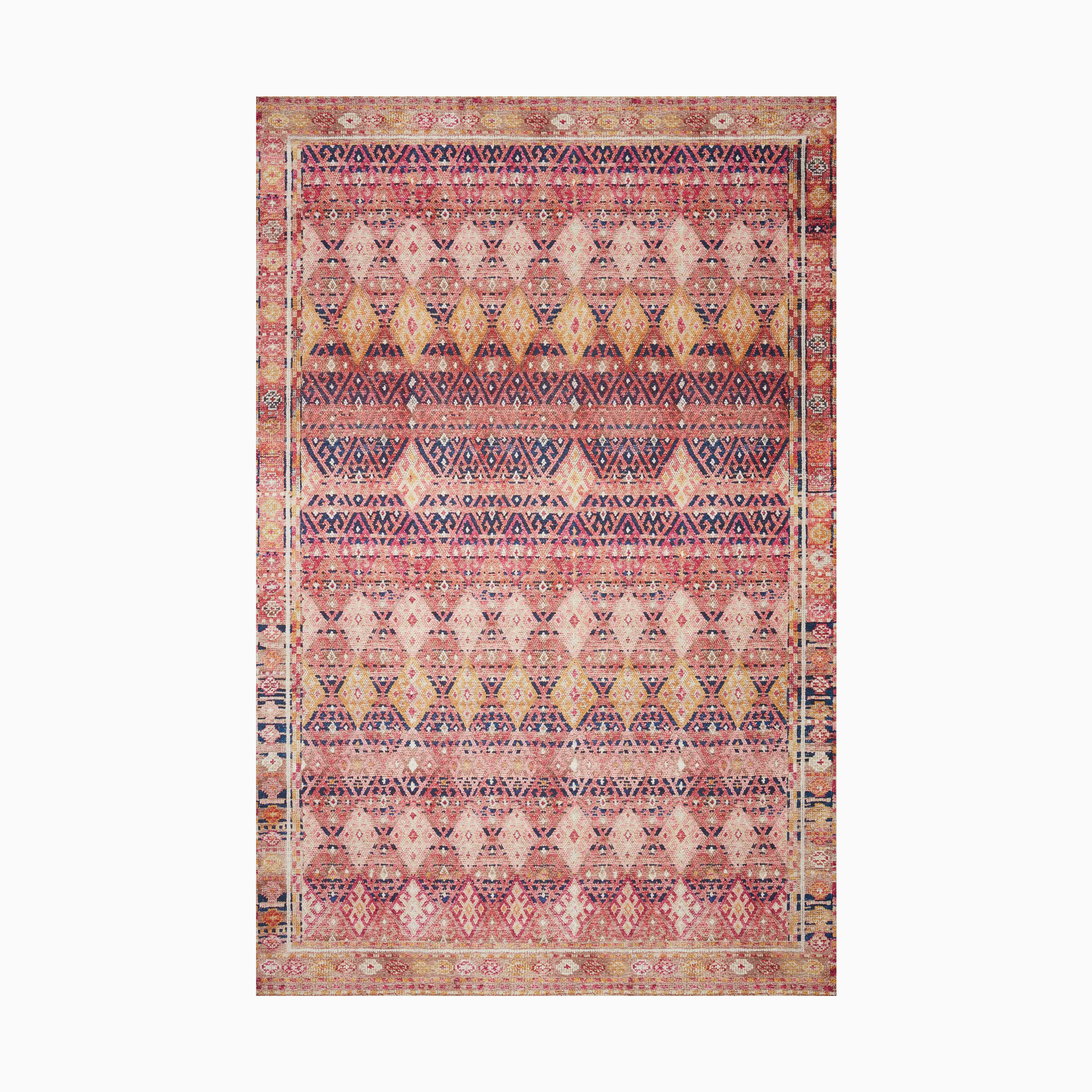 Hutchinson Polyester Face Rug in Blush / Multi