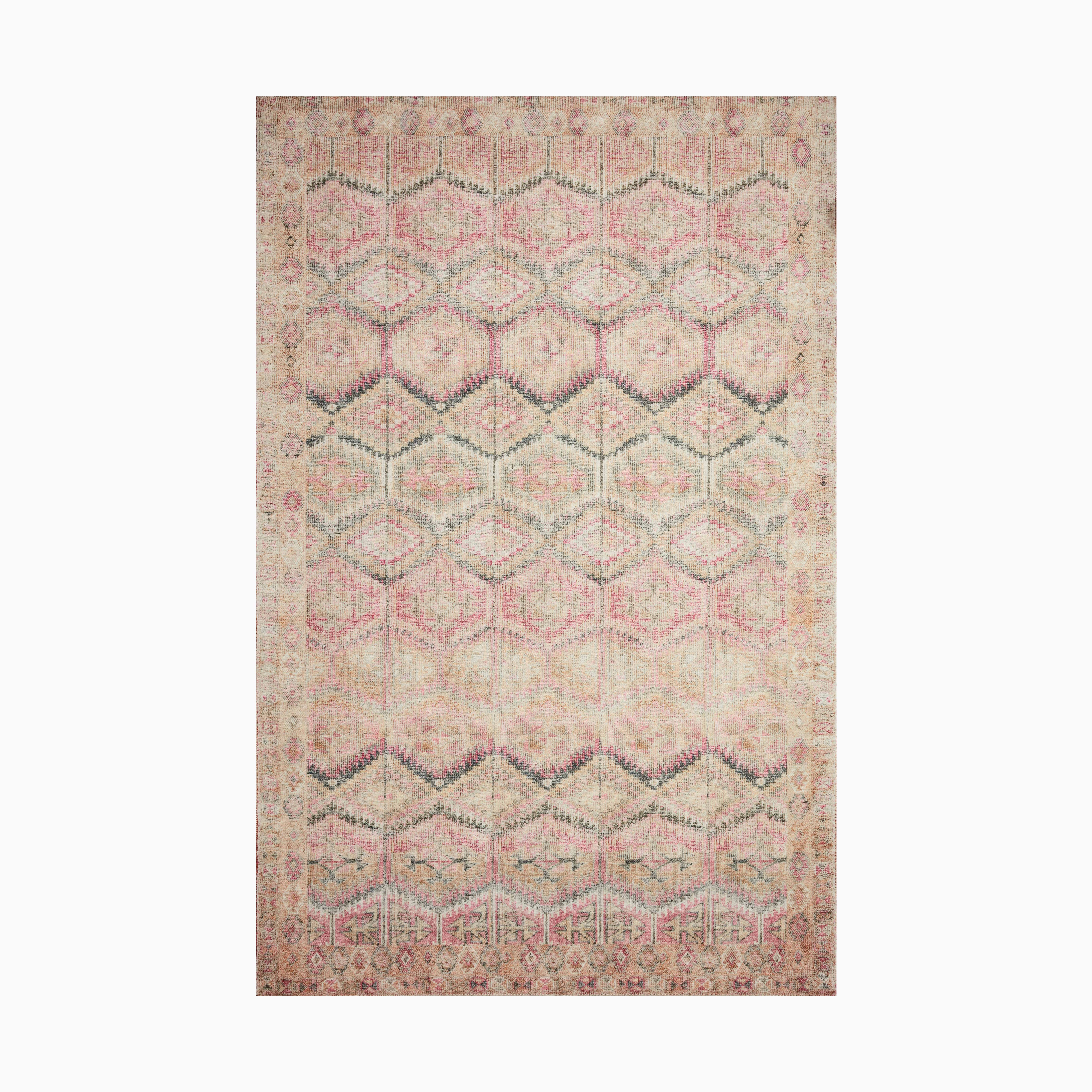 Hutchinson Polyester Face Rug in Rose / Opal