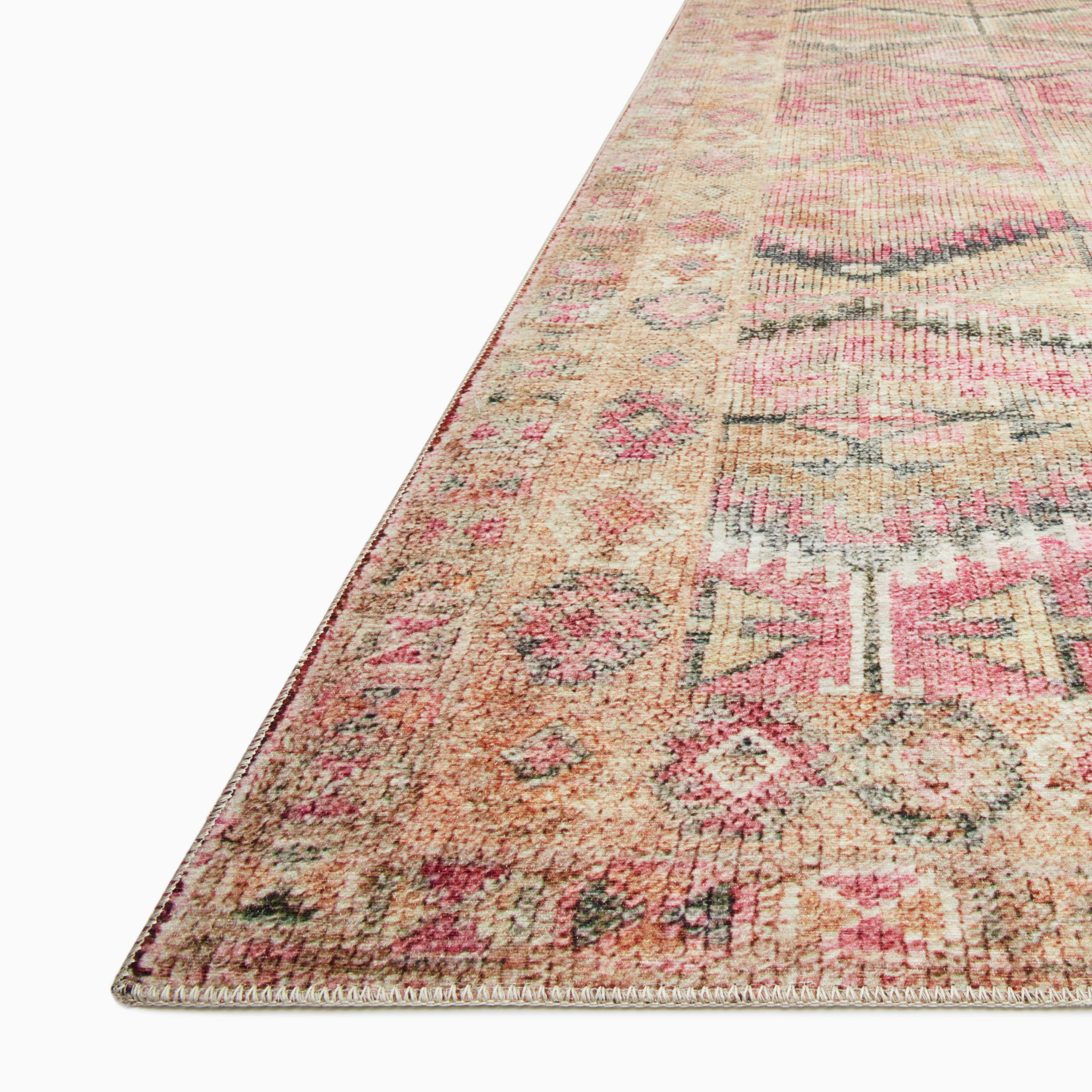 Hutchinson Polyester Face Rug in Rose / Opal