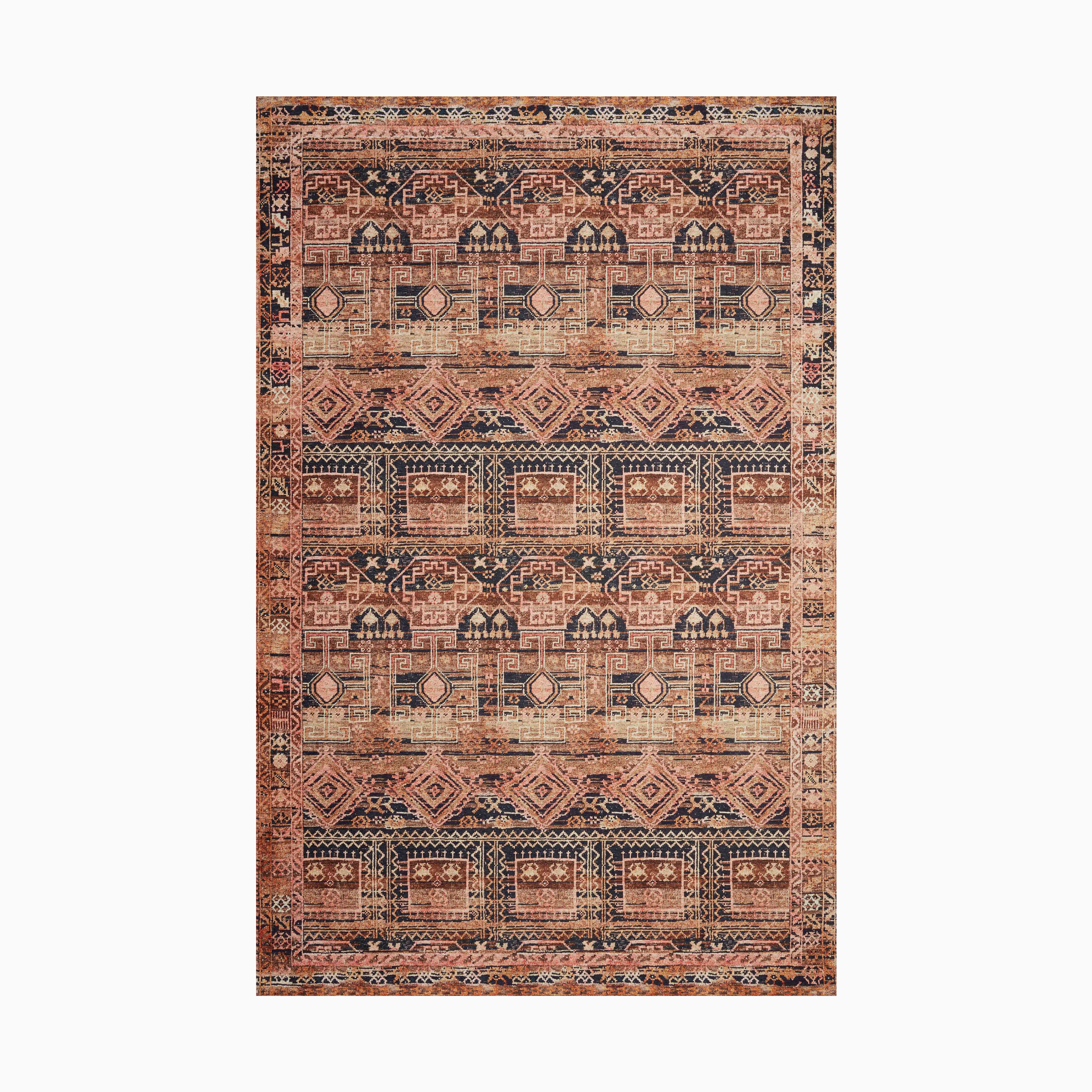 Hutchinson Polyester Face Rug in Rust / Desert