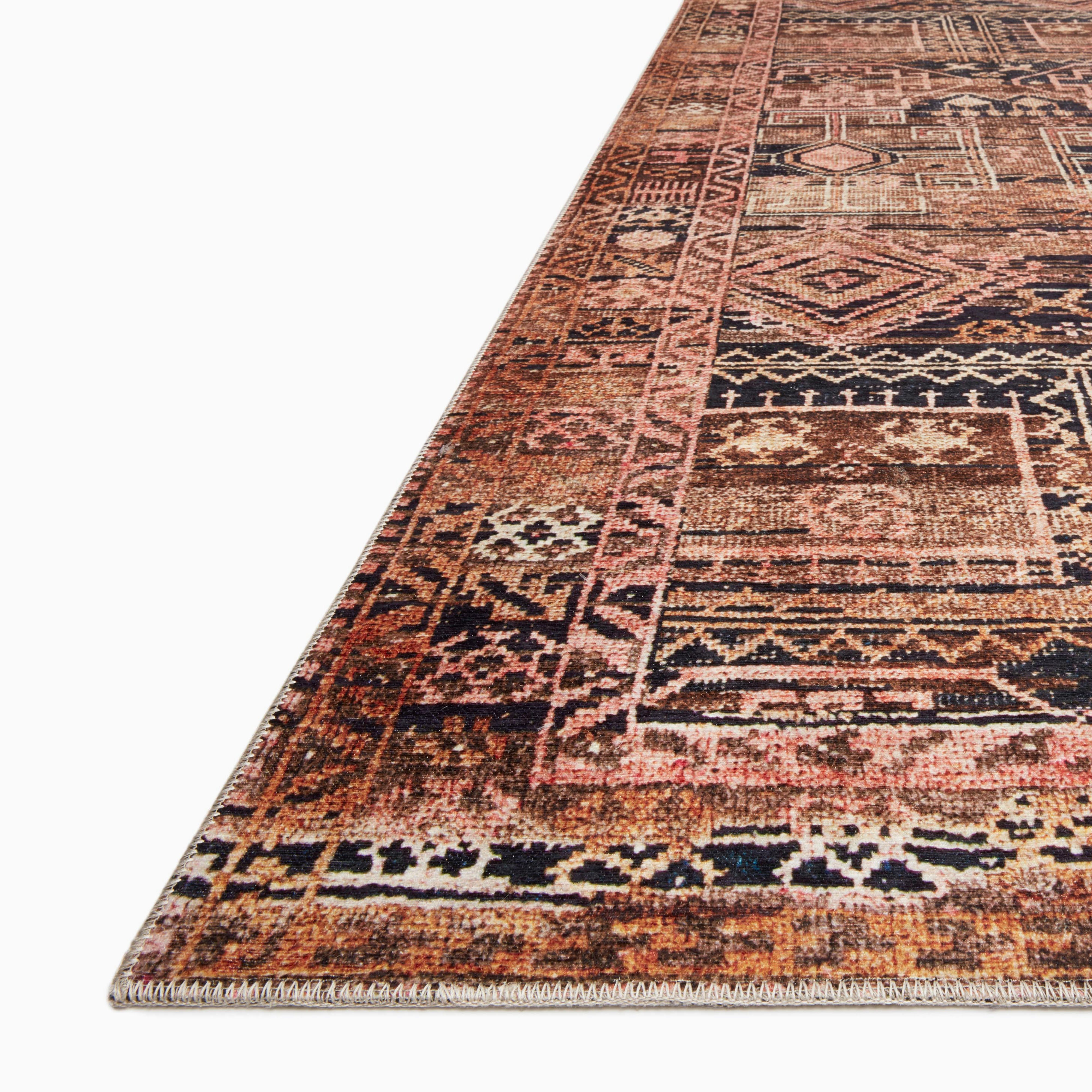 Hutchinson Polyester Face Rug in Rust / Desert