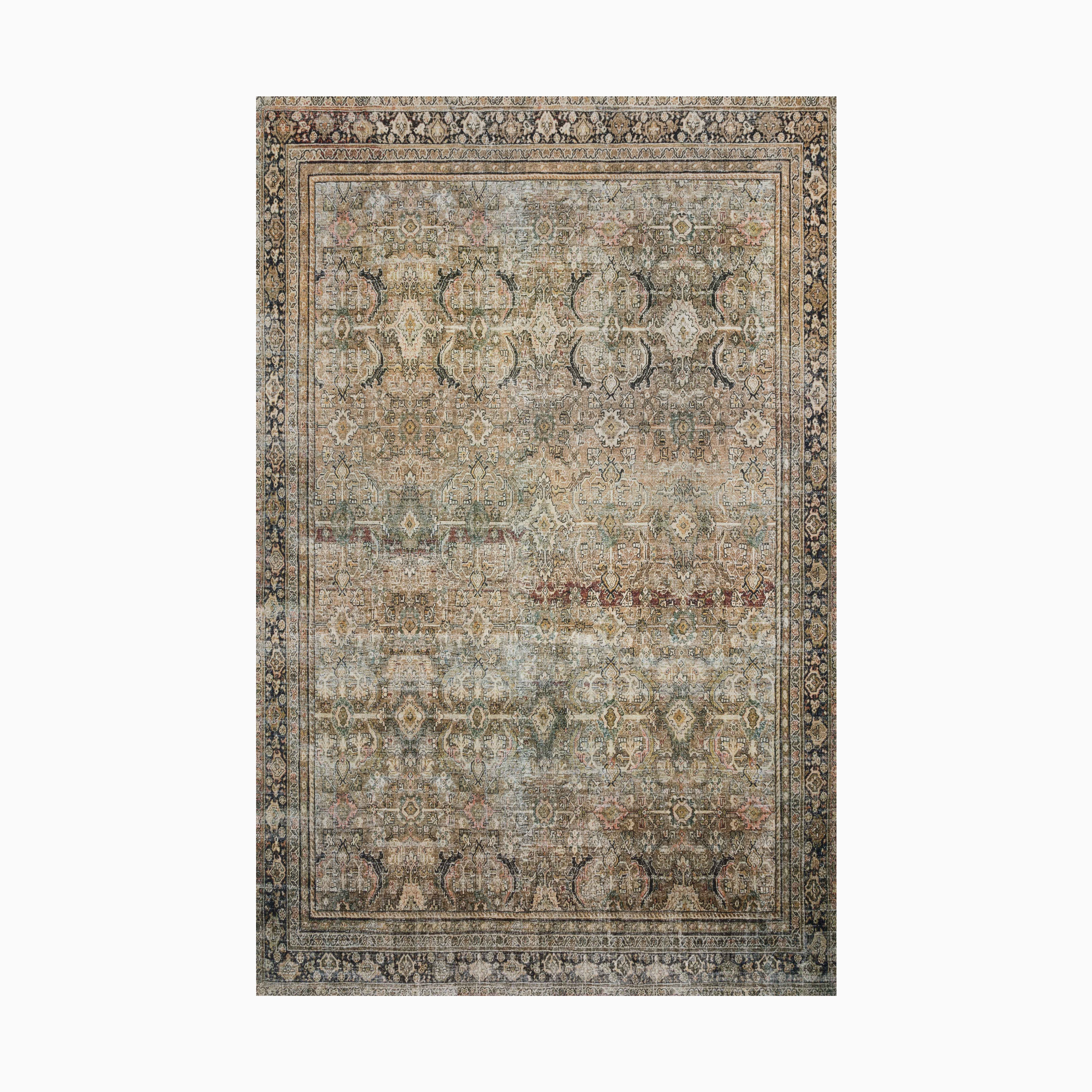 Hutchinson Polyester Face Rug in Sage / Graphite