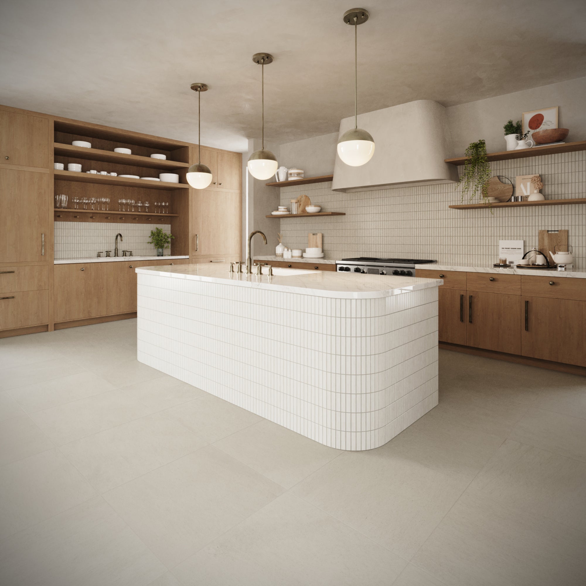 Adeline 1x4 Matte Porcelain Mosaic Tile in Sand