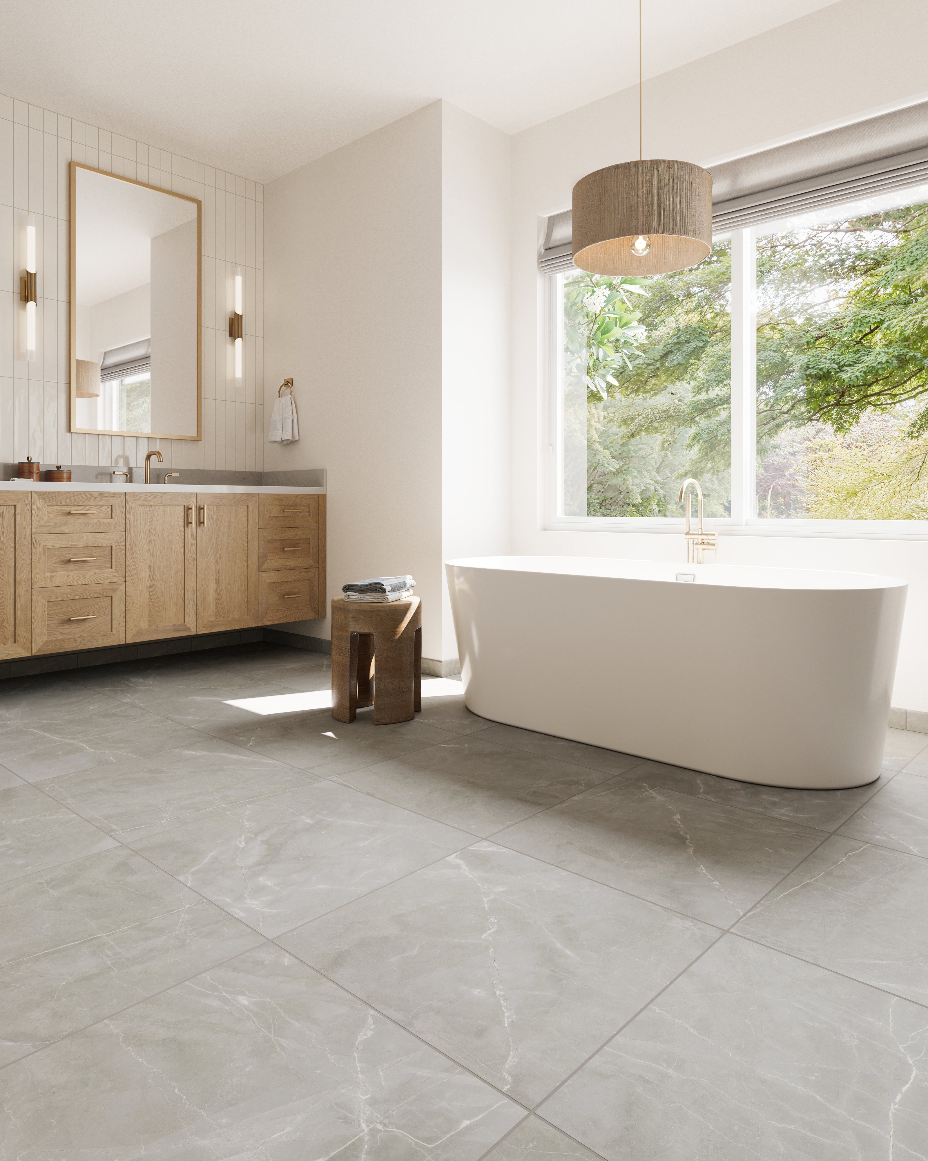 Leona 24x24 Matte Porcelain Tile in Amani Grey