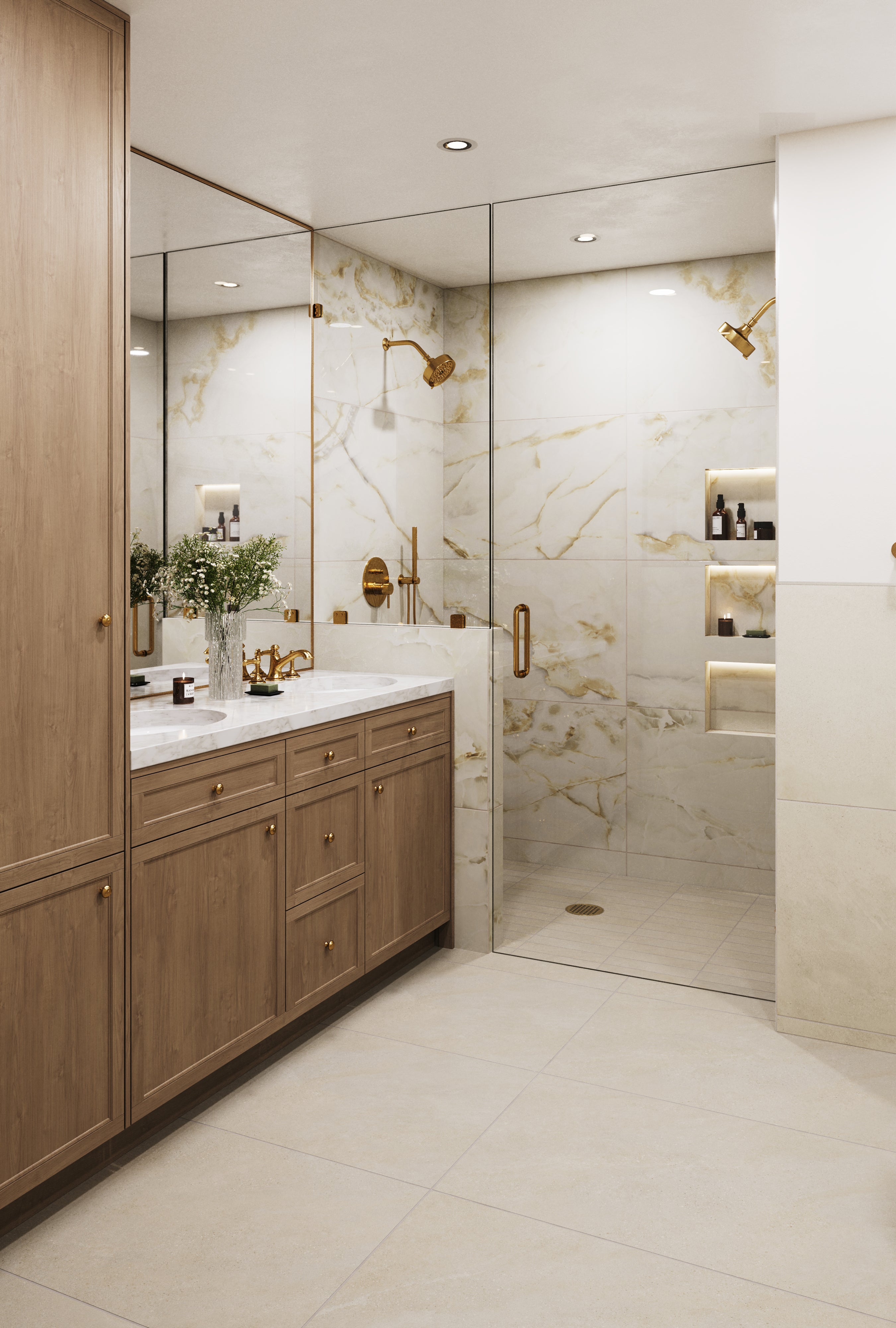 Astrid 24x48 Polished Porcelain Tile in Alabaster