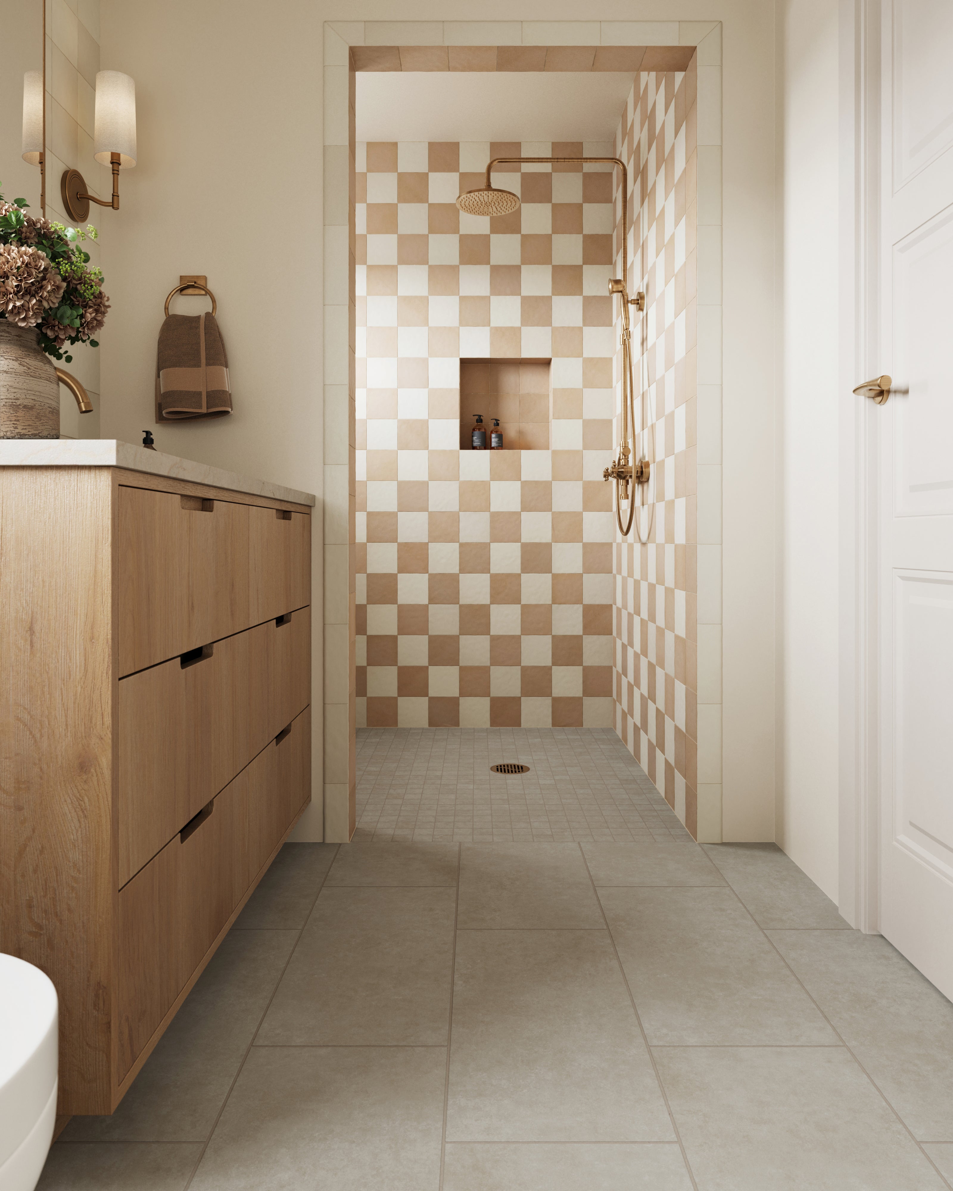 Ellie 5x5 Matte Ceramic Tile in Tan