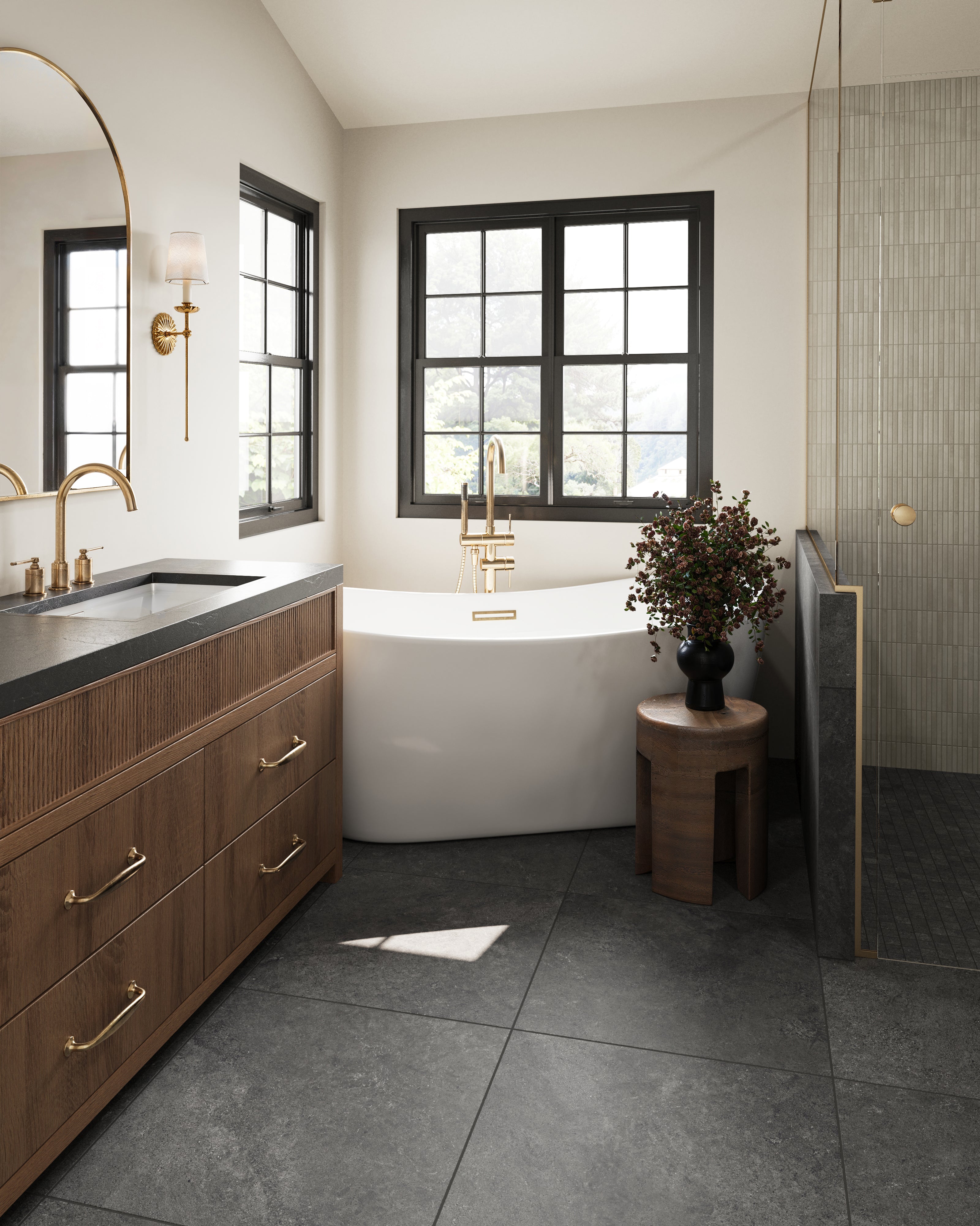 Adeline 24x24 Matte Porcelain Tile in Midnight