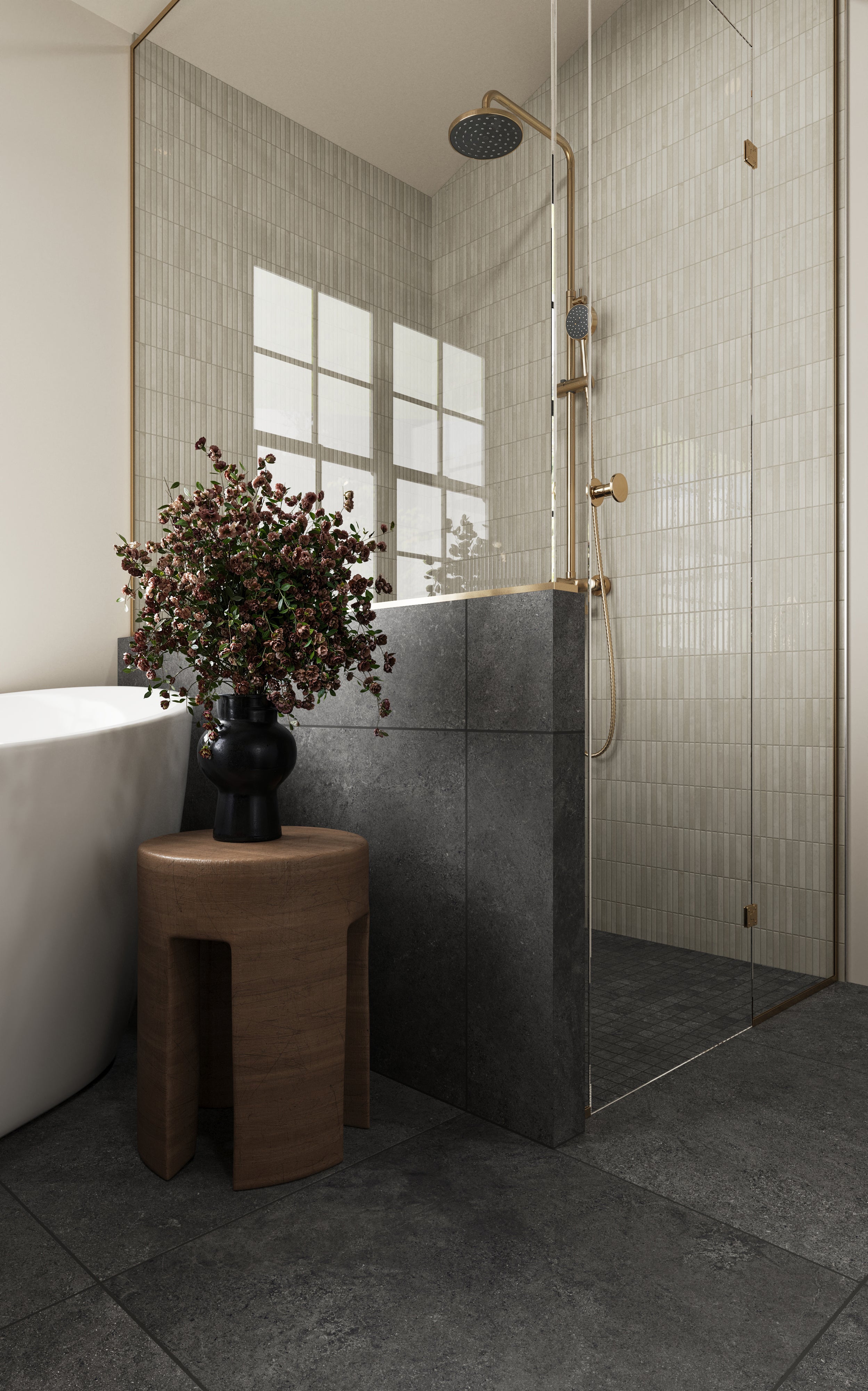 Adeline 24x24 Matte Porcelain Tile in Midnight