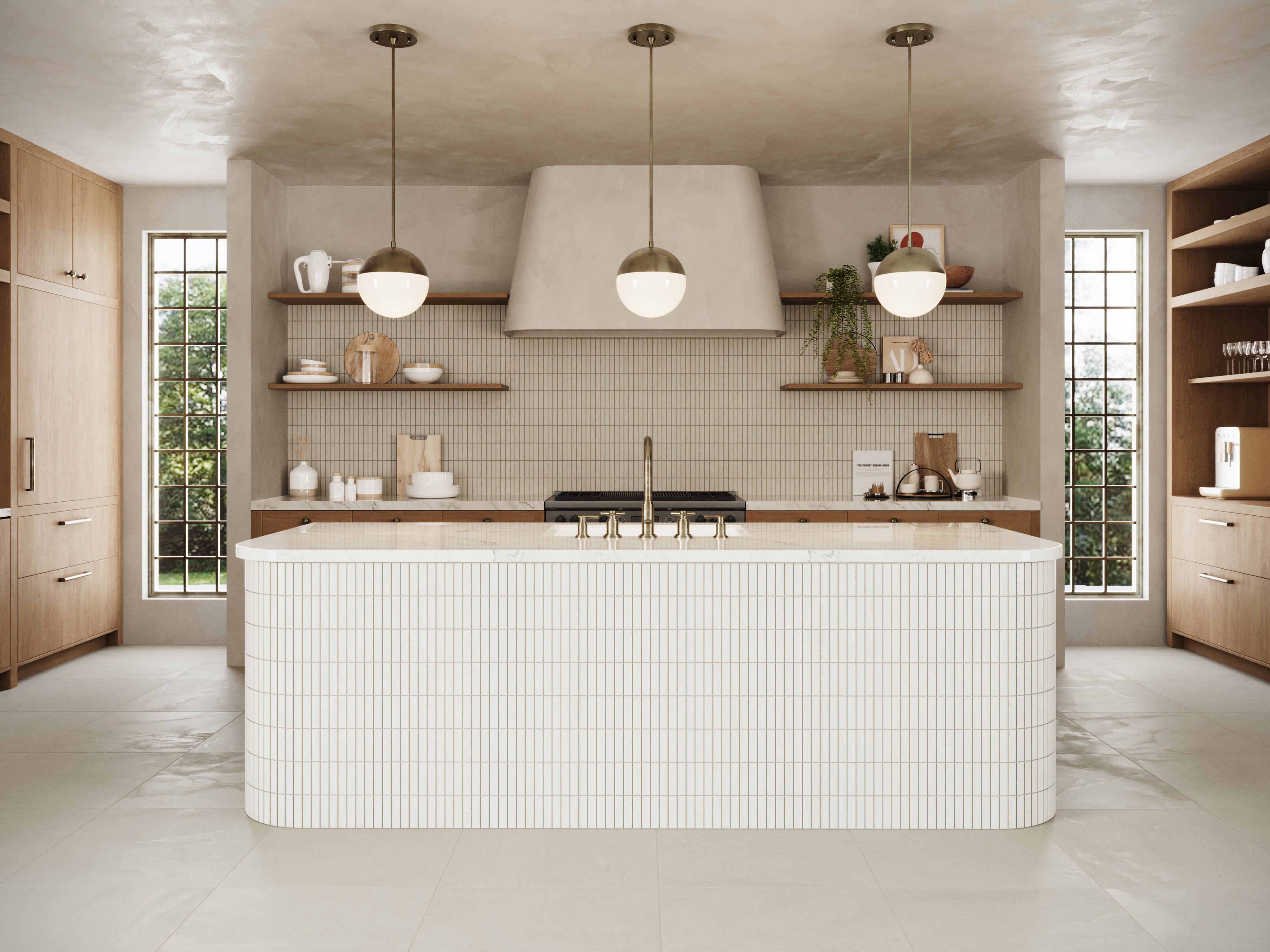 Adeline 1x4 Matte Porcelain Mosaic Tile in Sand