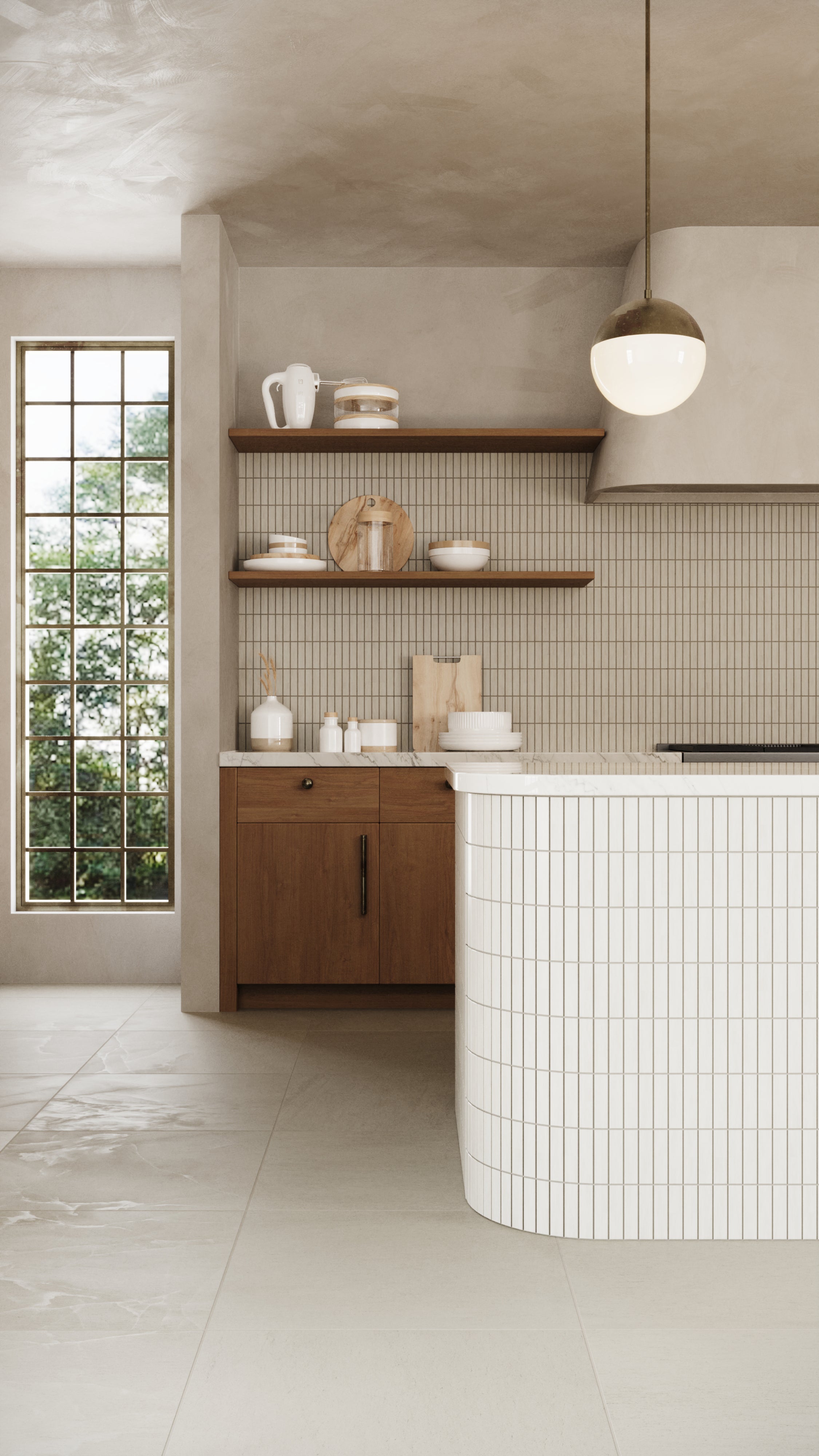 Adeline 1x4 Matte Porcelain Mosaic Tile in Sand