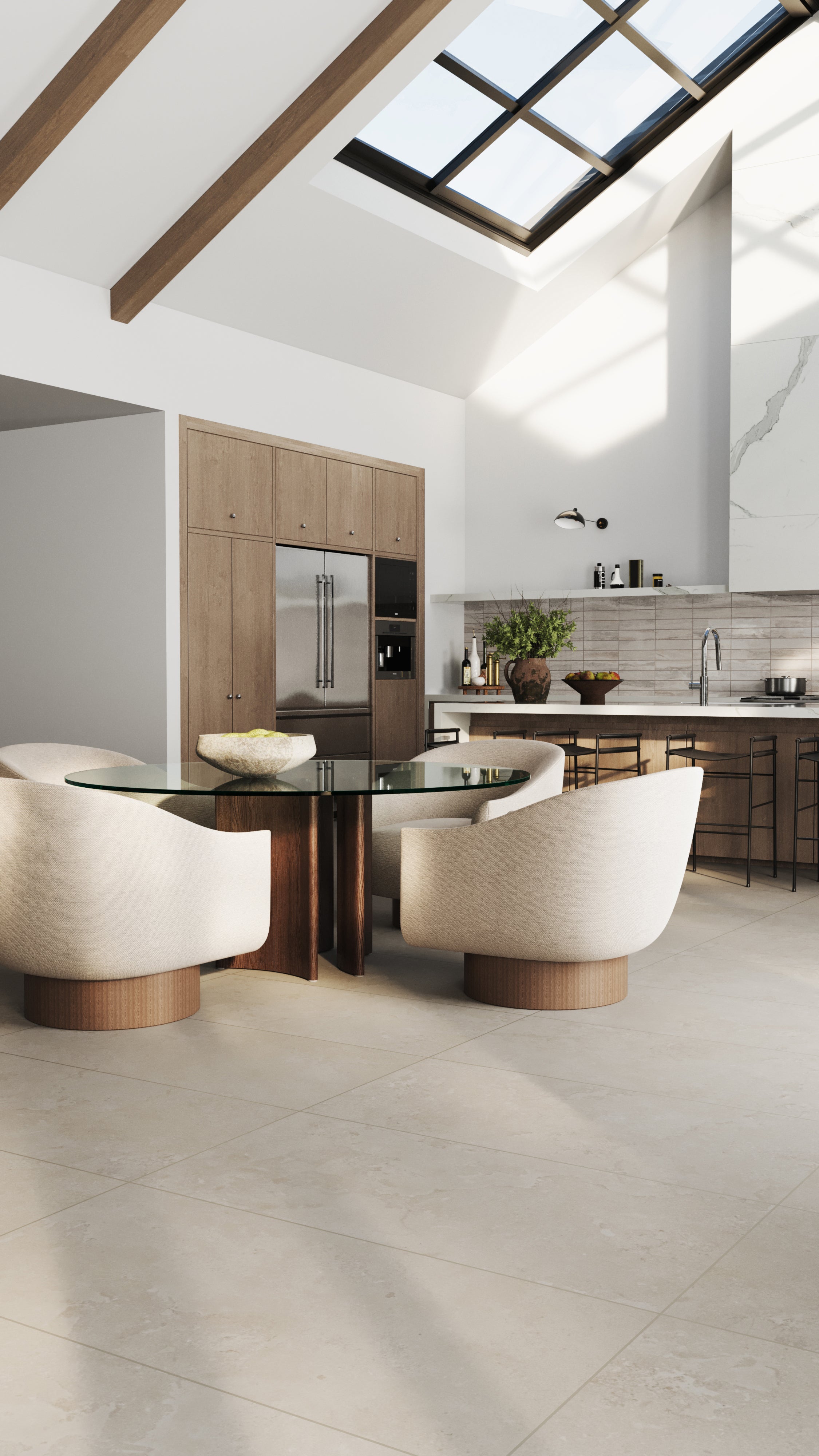 Tatum 24x48 Matte Porcelain Tile in Cross-Cut Sand