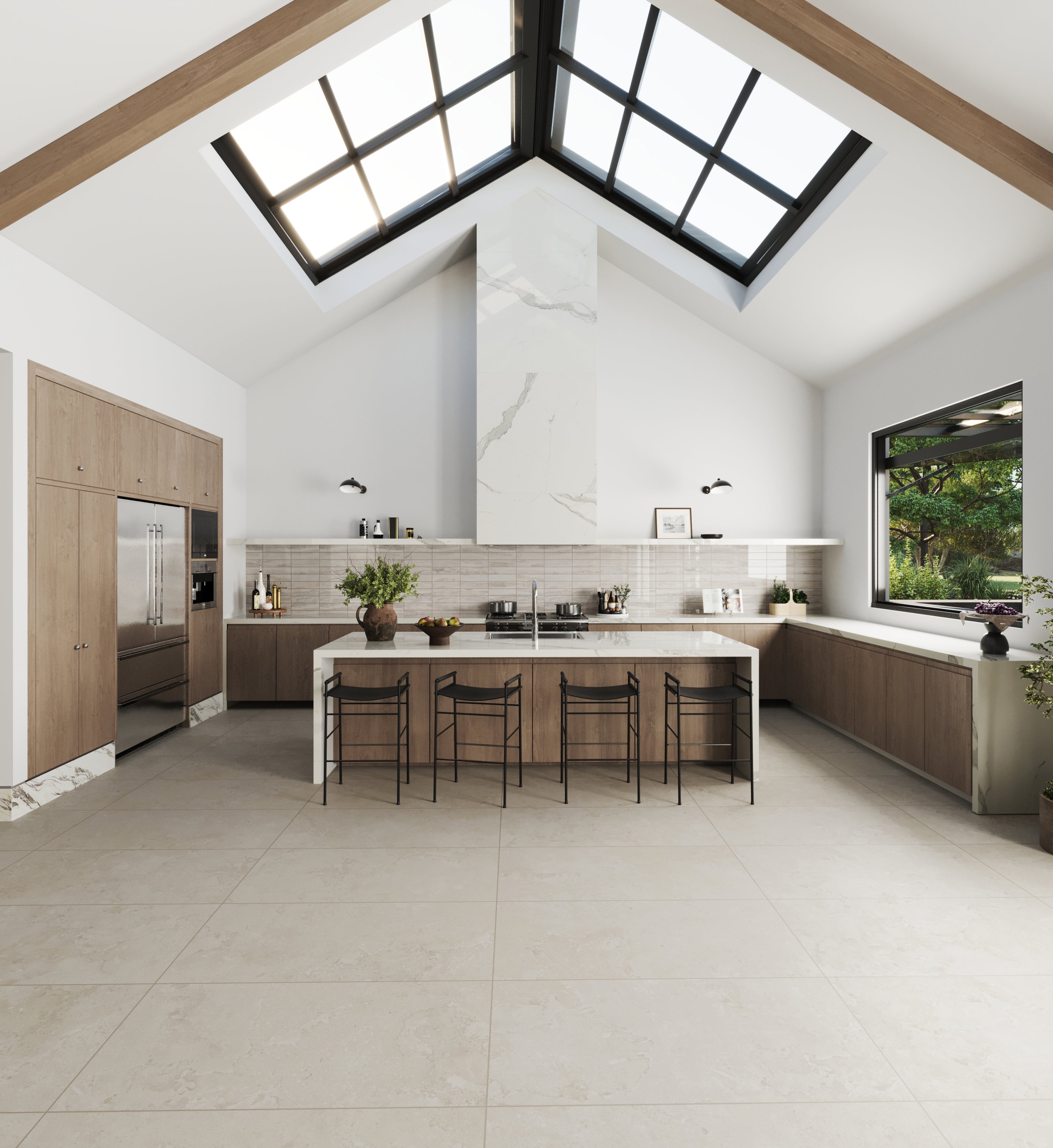 Tatum 24x48 Matte Porcelain Tile in Cross-Cut Sand