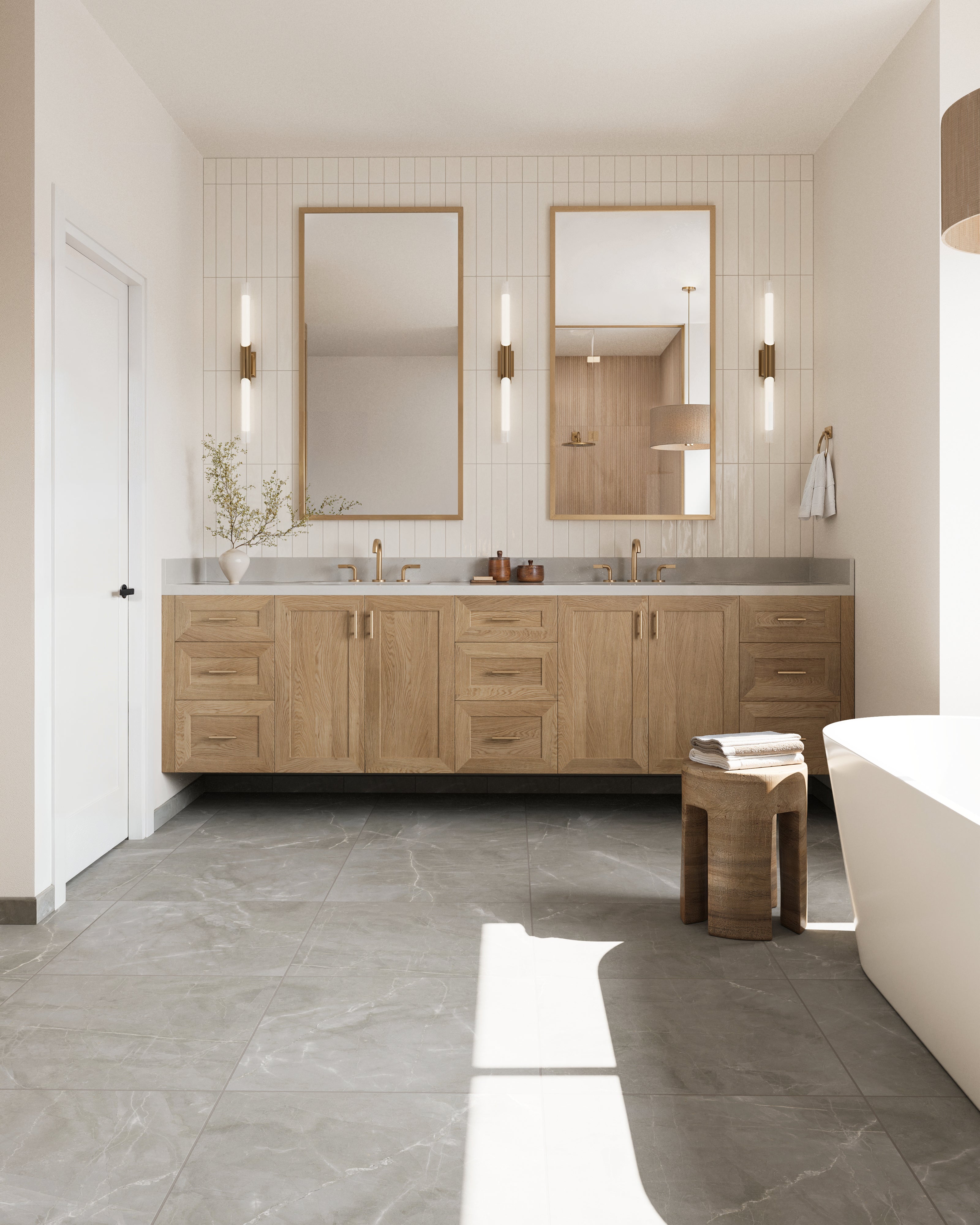 Leona 24x24 Matte Porcelain Tile in Amani Grey