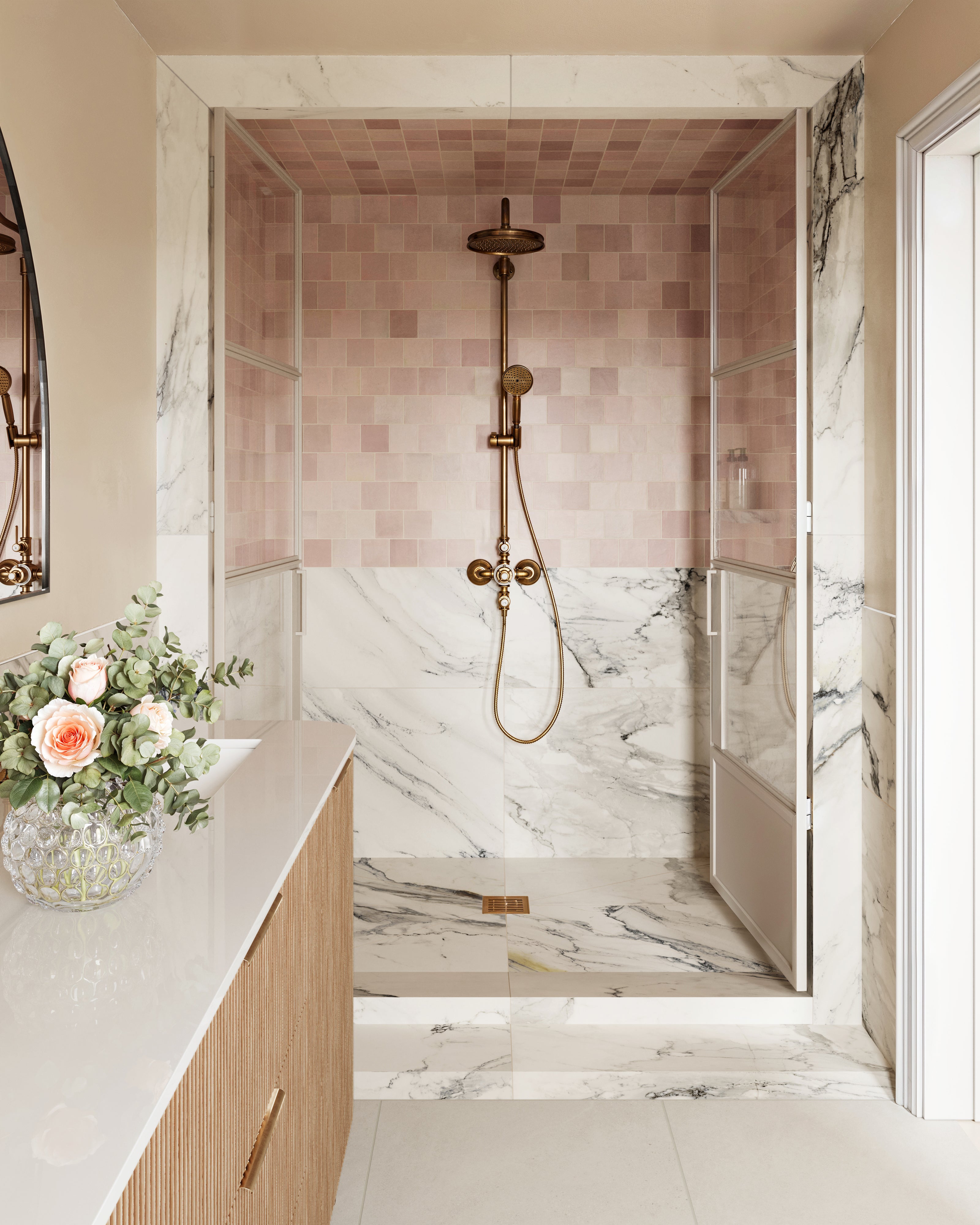 Everly 4x4 Matte Ceramic Tile in Blush