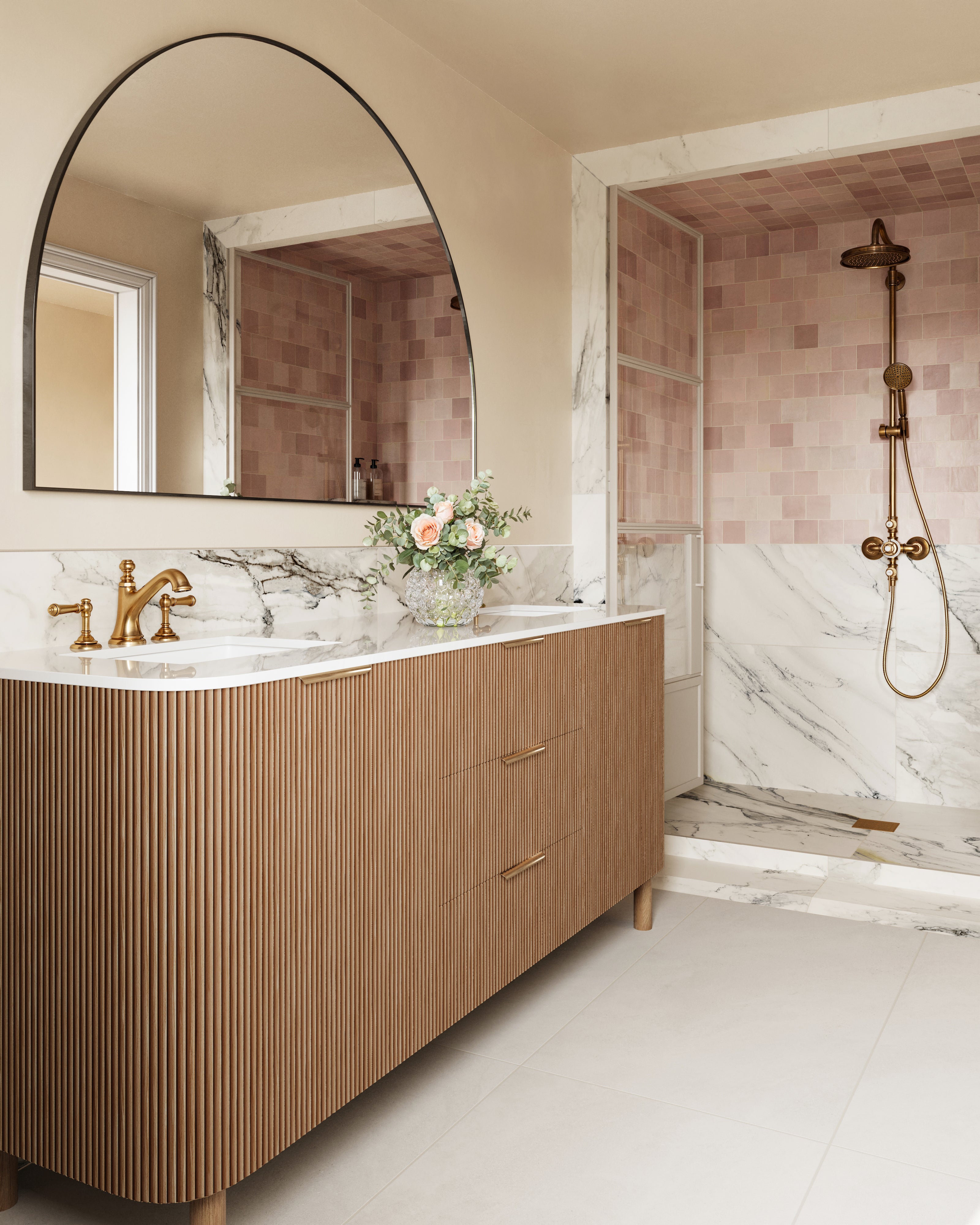 Everly 4x4 Matte Ceramic Tile in Blush