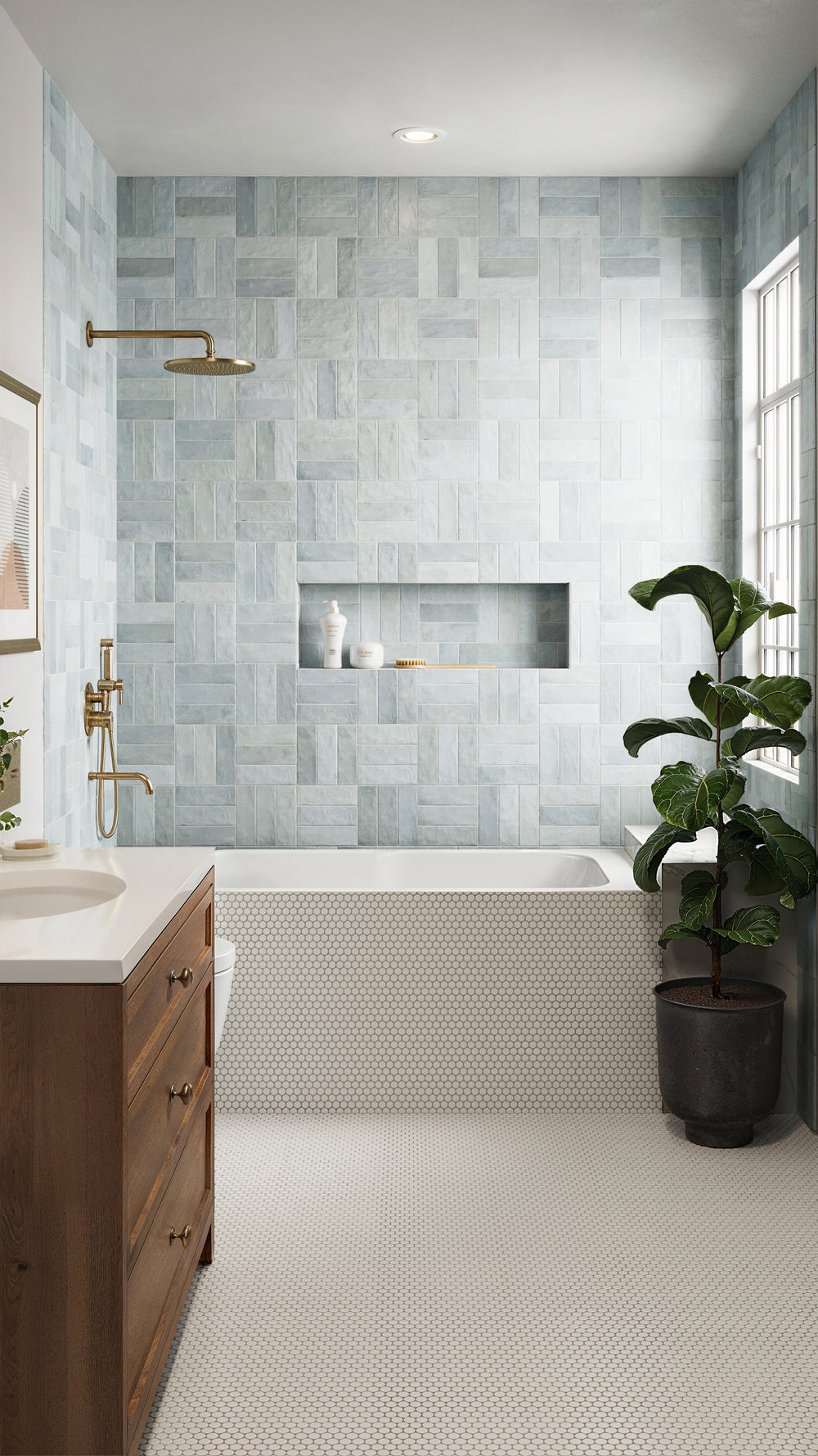 Everly 3x8 Matte Ceramic Tile in Ice