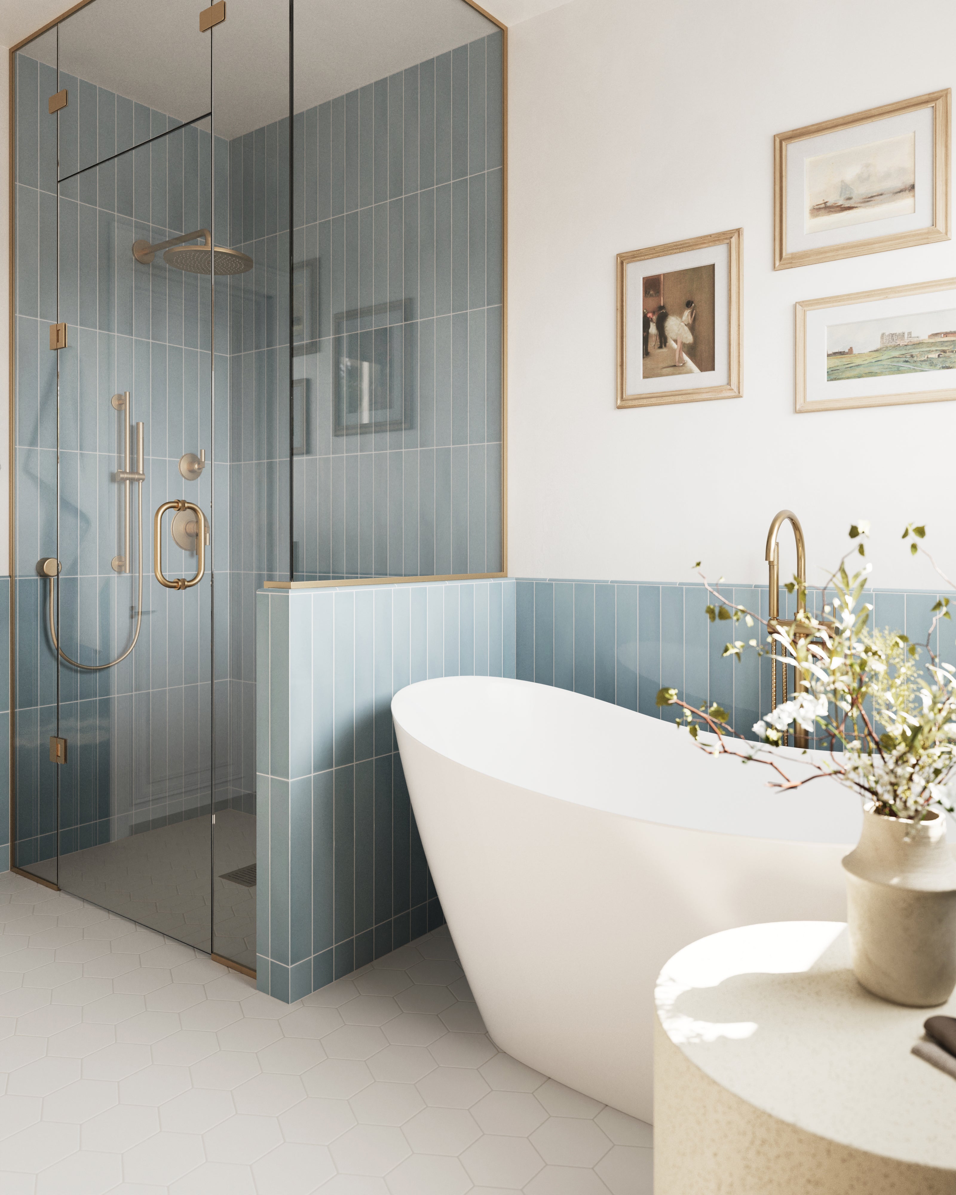 Maisie 0.5x8 Jolly Glossy Porcelain Tile in Ocean