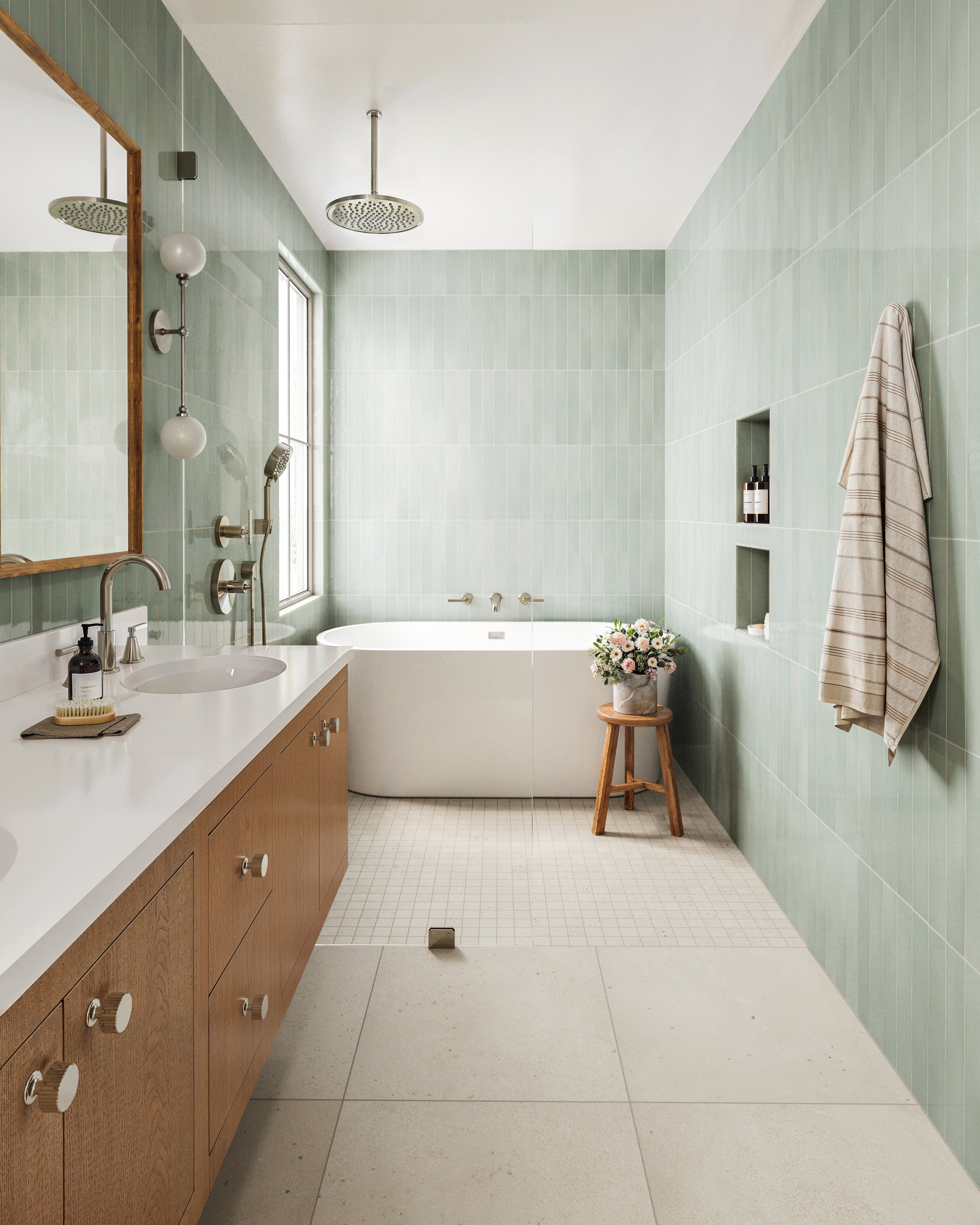 Maisie 0.5x8 Jolly Glossy Porcelain Tile in Pistachio