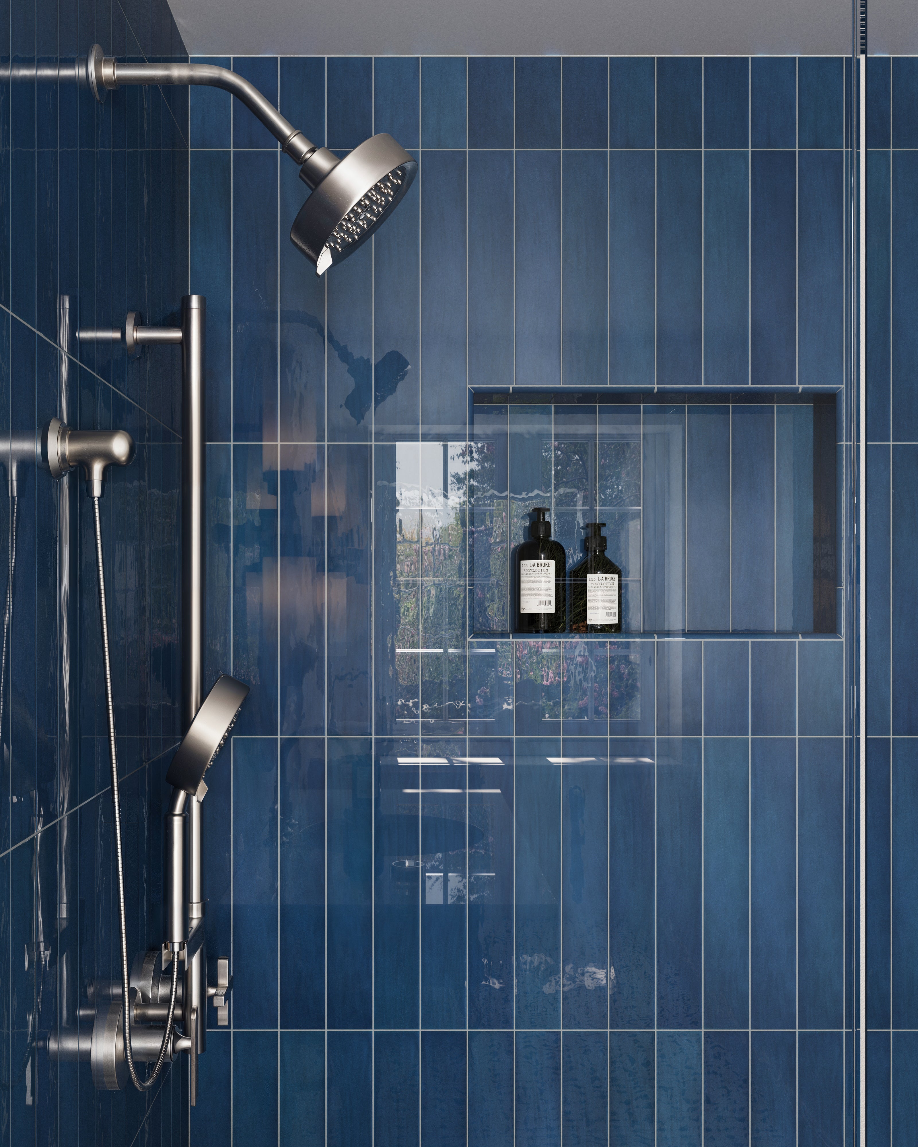 Maisie 0.5x8 Jolly Glossy Porcelain Tile in Cobalt