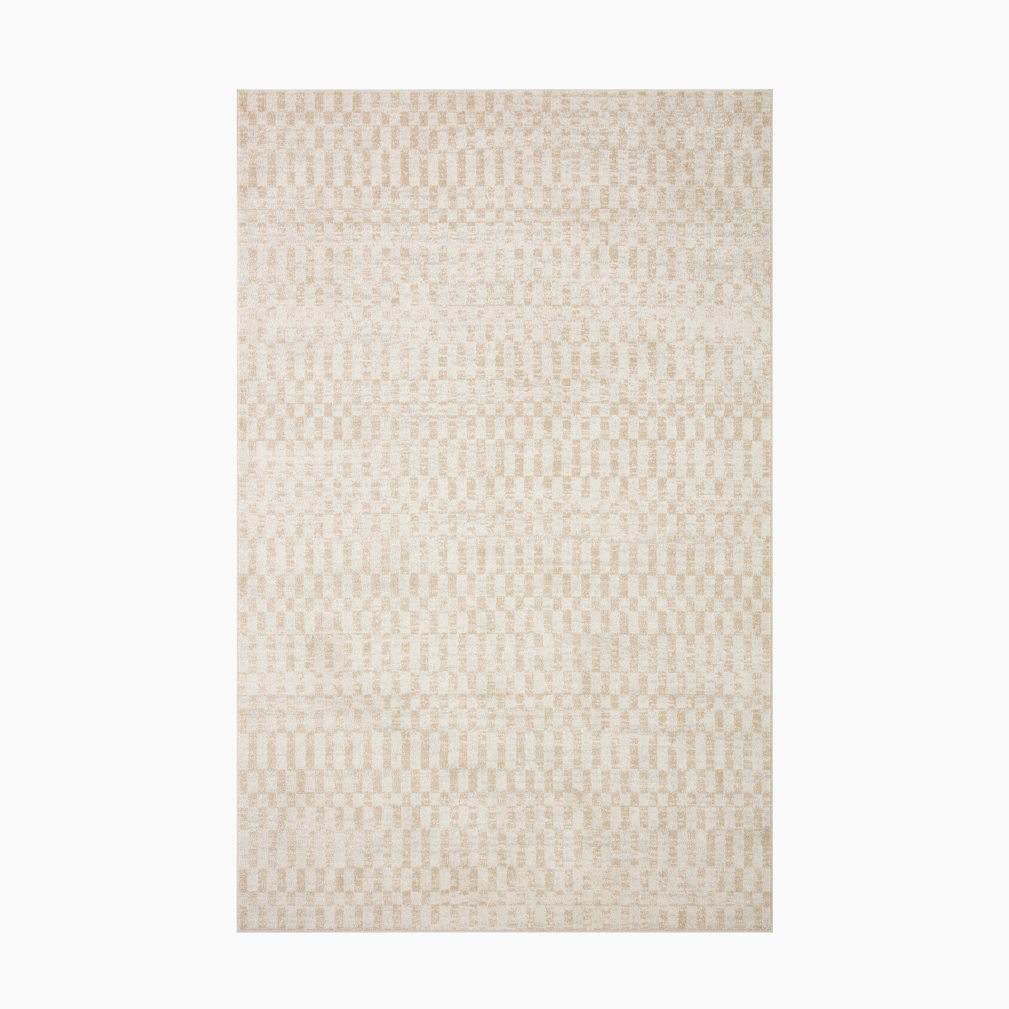 Liddy Polyester Pile Rug in Cream / Sand