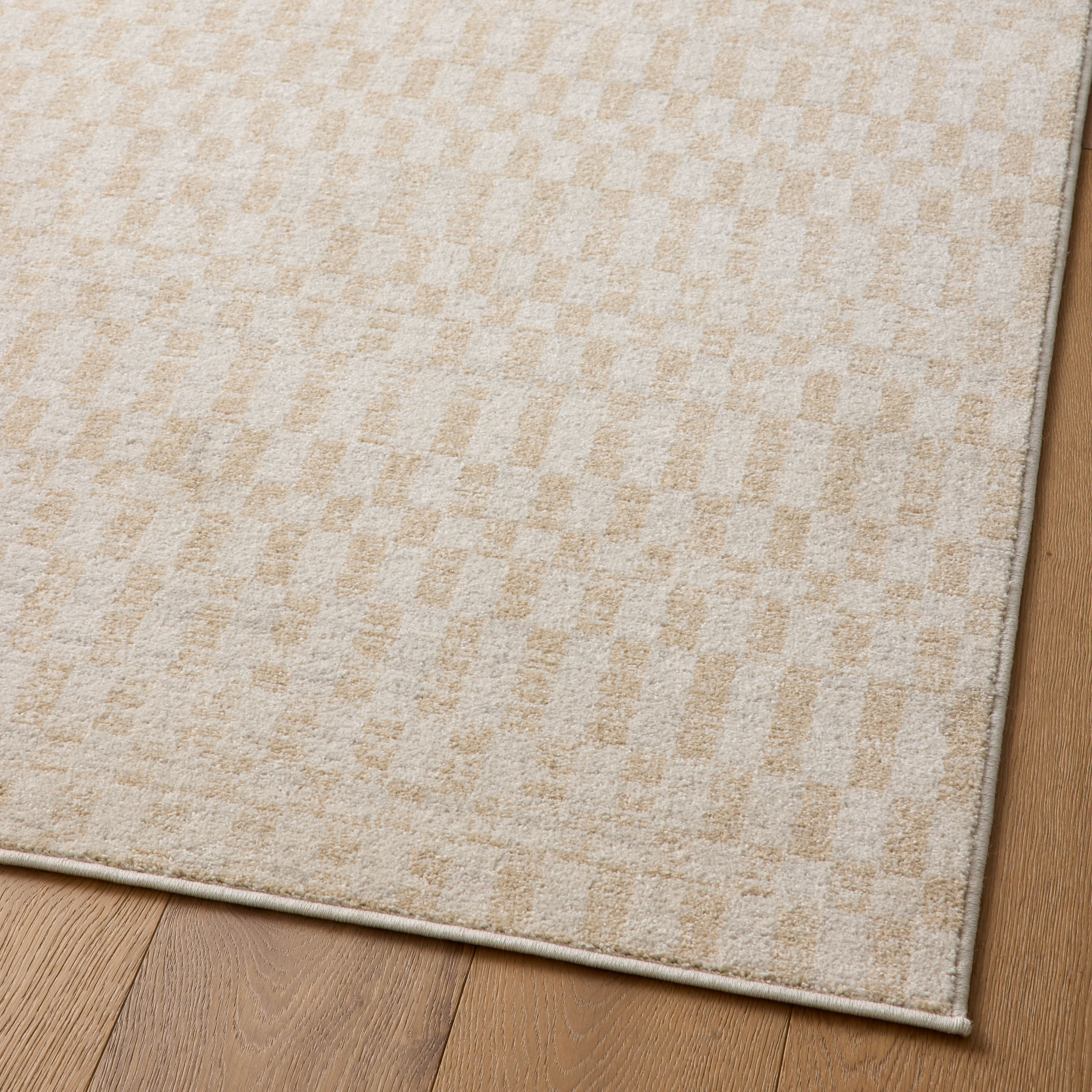 Liddy Polyester Pile Rug in Cream / Sand