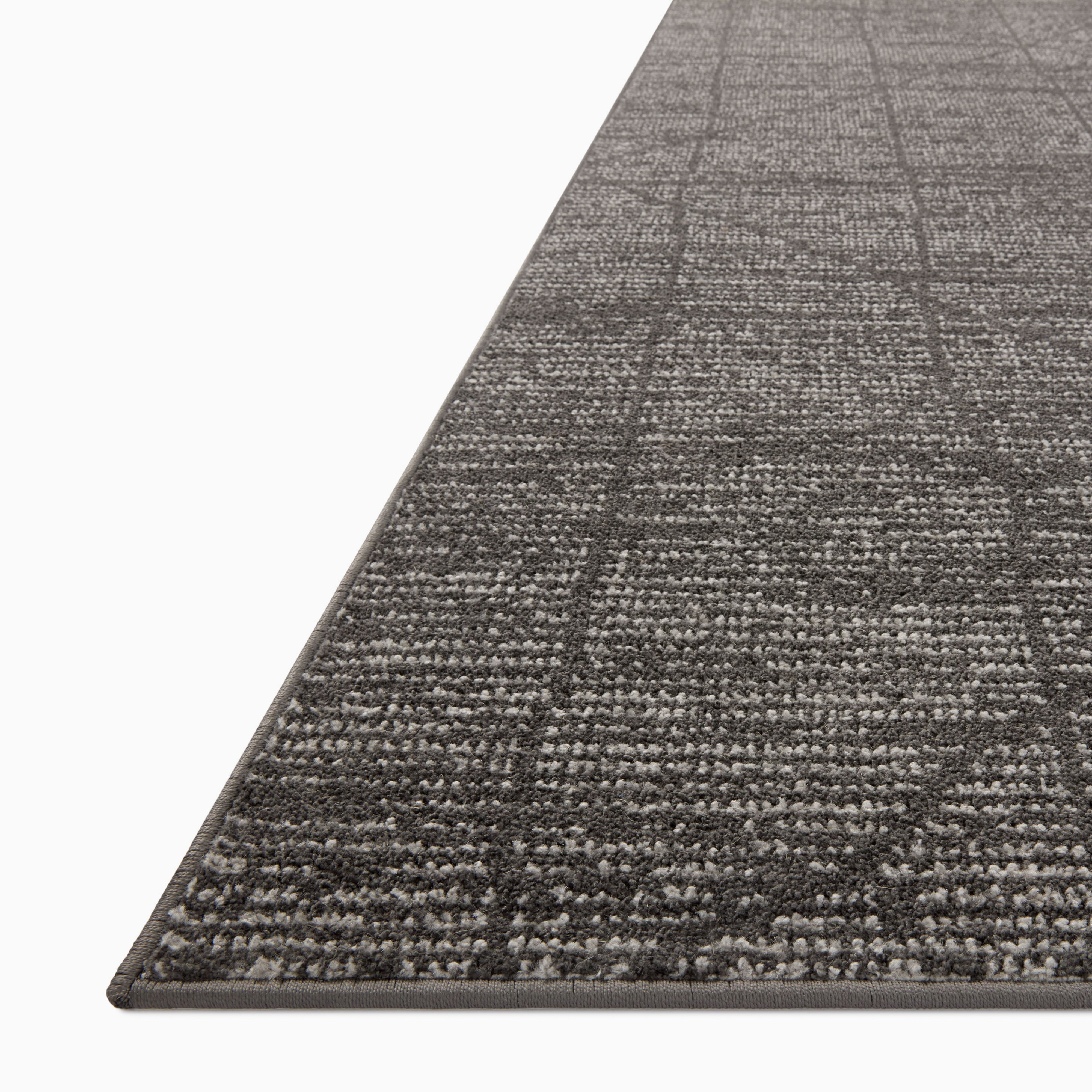 Liddy Polyester Pile Rug in Graphite / Pearl