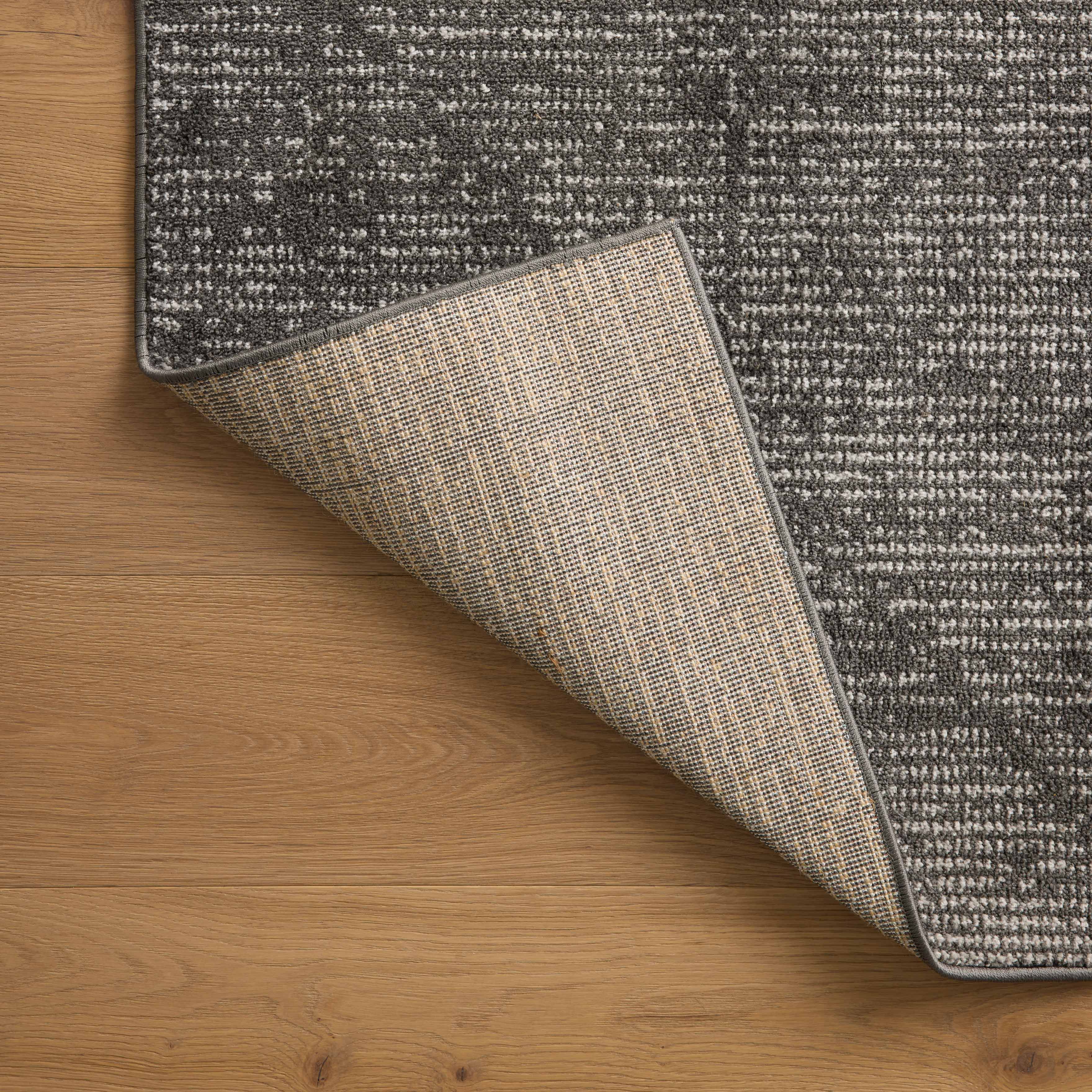 Liddy Polyester Pile Rug in Graphite / Pearl