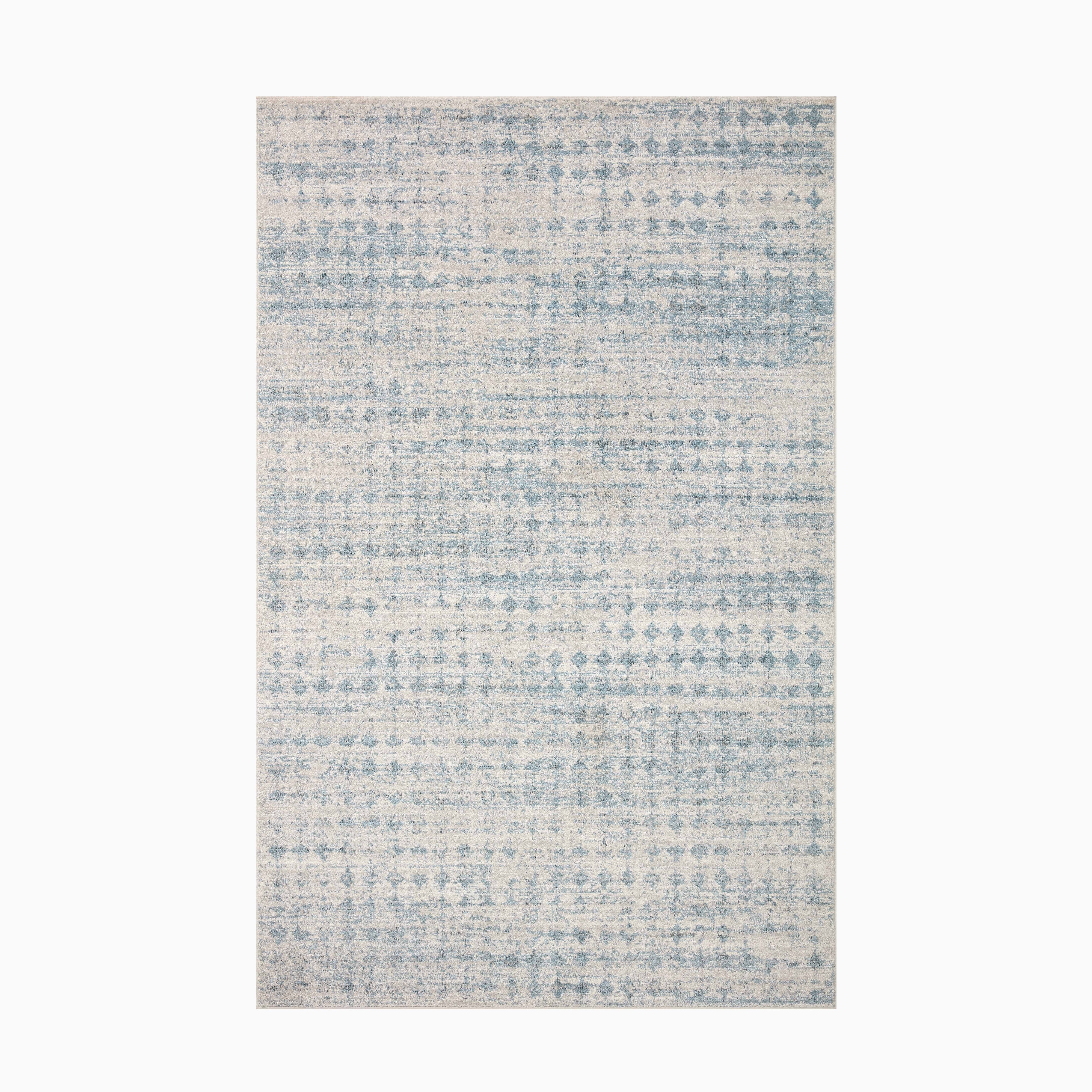 Liddy Polyester Pile Rug in Ocean / Platinum