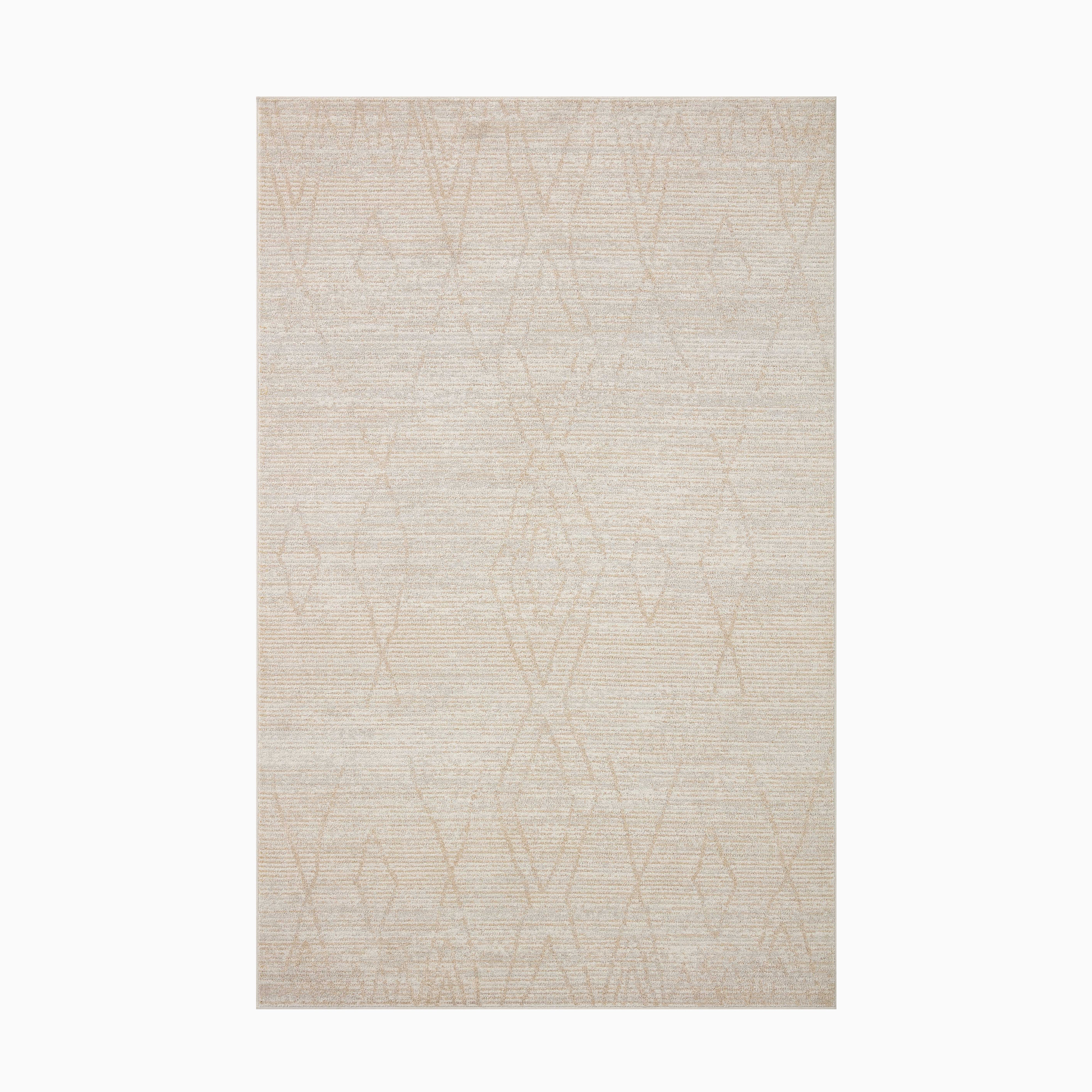 Liddy Polyester Pile Rug in Sand / Fog